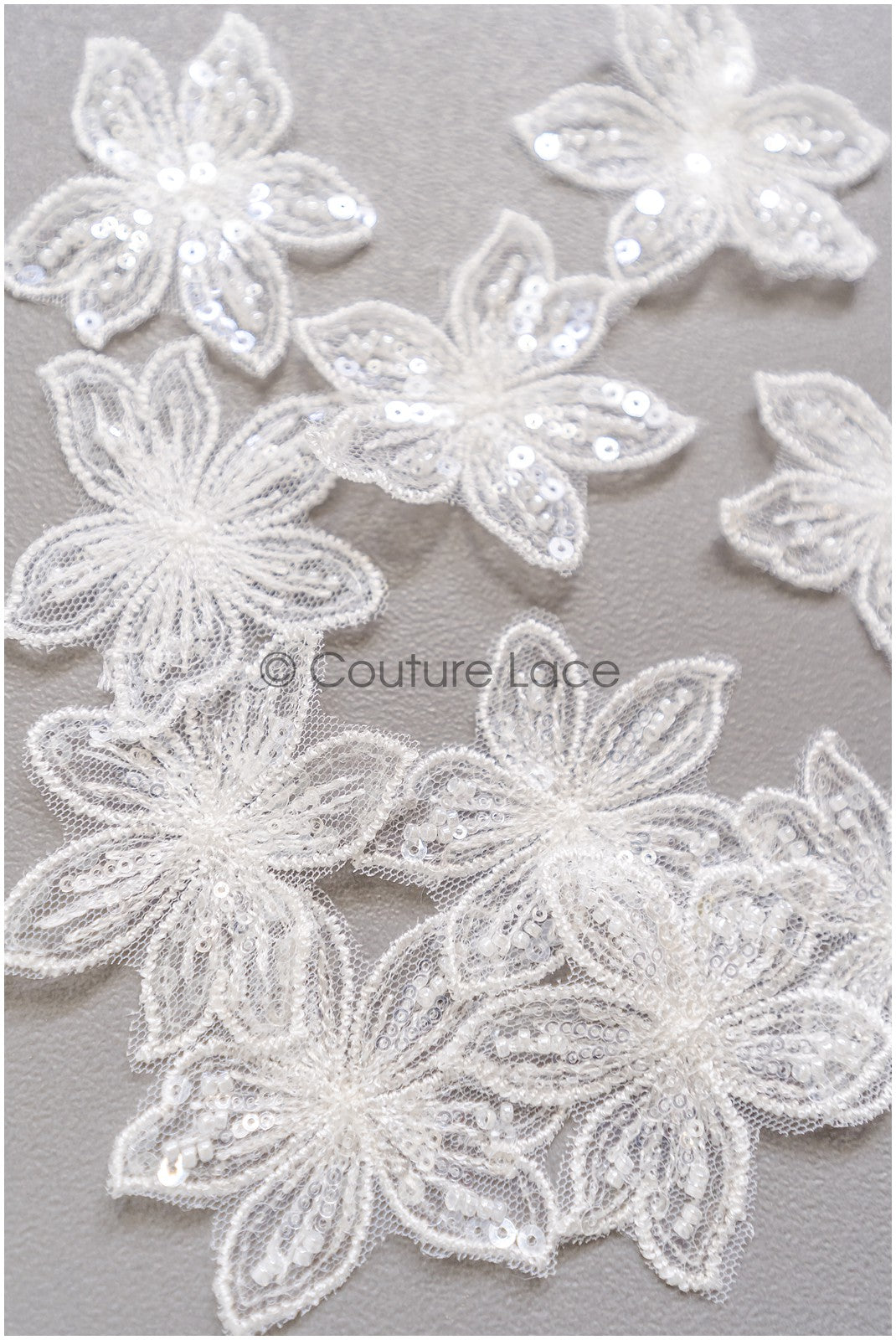 10pcs. Lace flowers for sewing/ 3D flower lace applique/ wedding dress lace applique/ bridal lace// A22-254