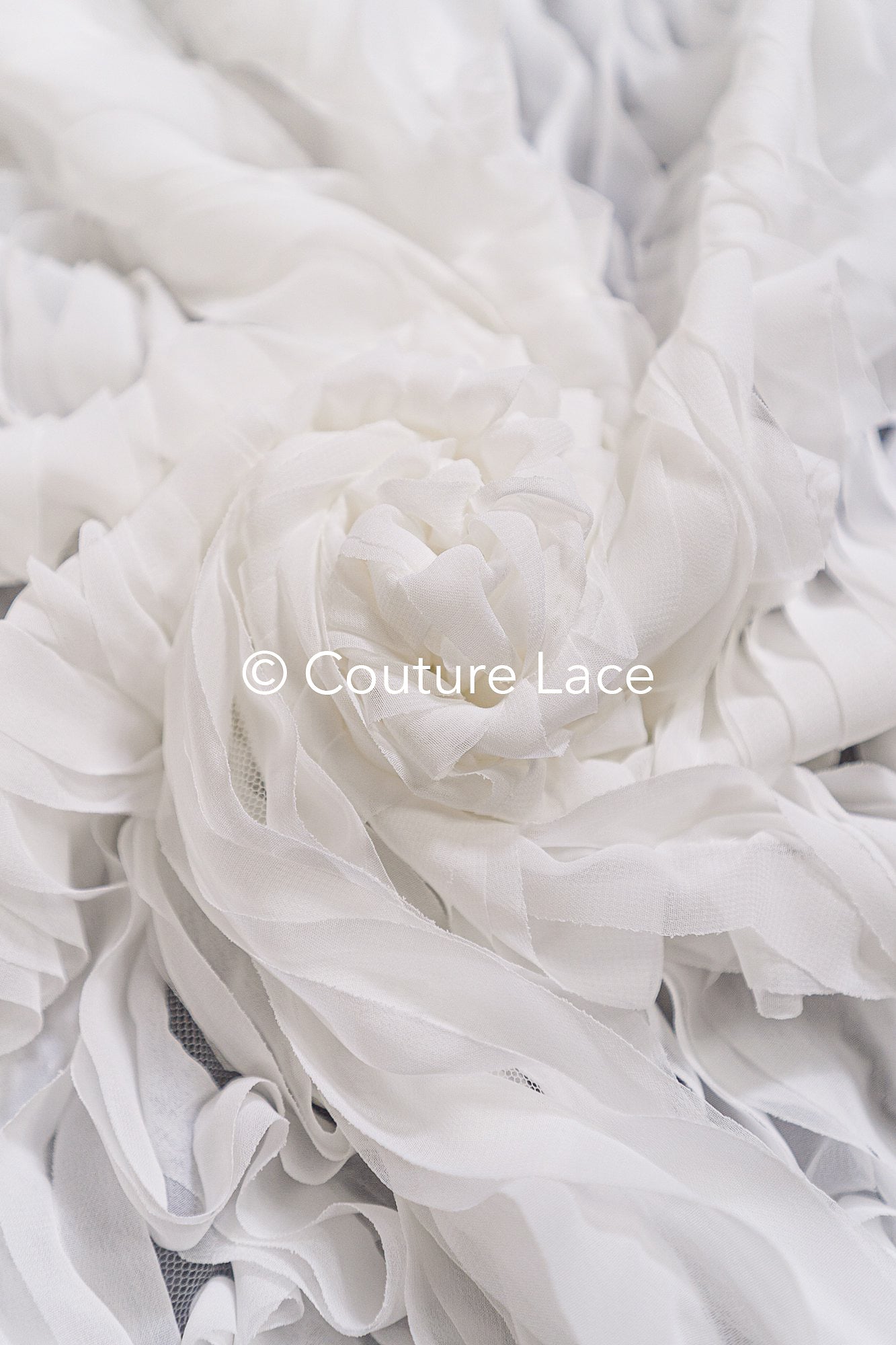 Soft flowing 3D chiffon fabric with wave pattern – Ideal for wedding dresses & accessories// L25-852