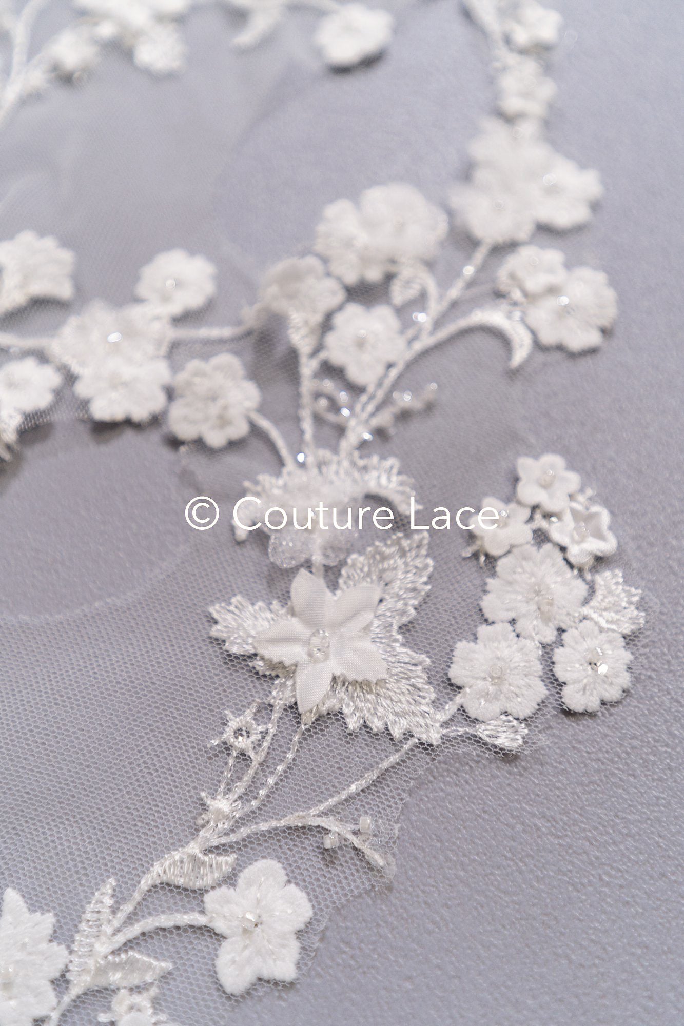 Bestickte Blumen Applikation/ Blumen Spitzen Applikationen/ romantische Blumen Spitze für Brautkleider // A25-471