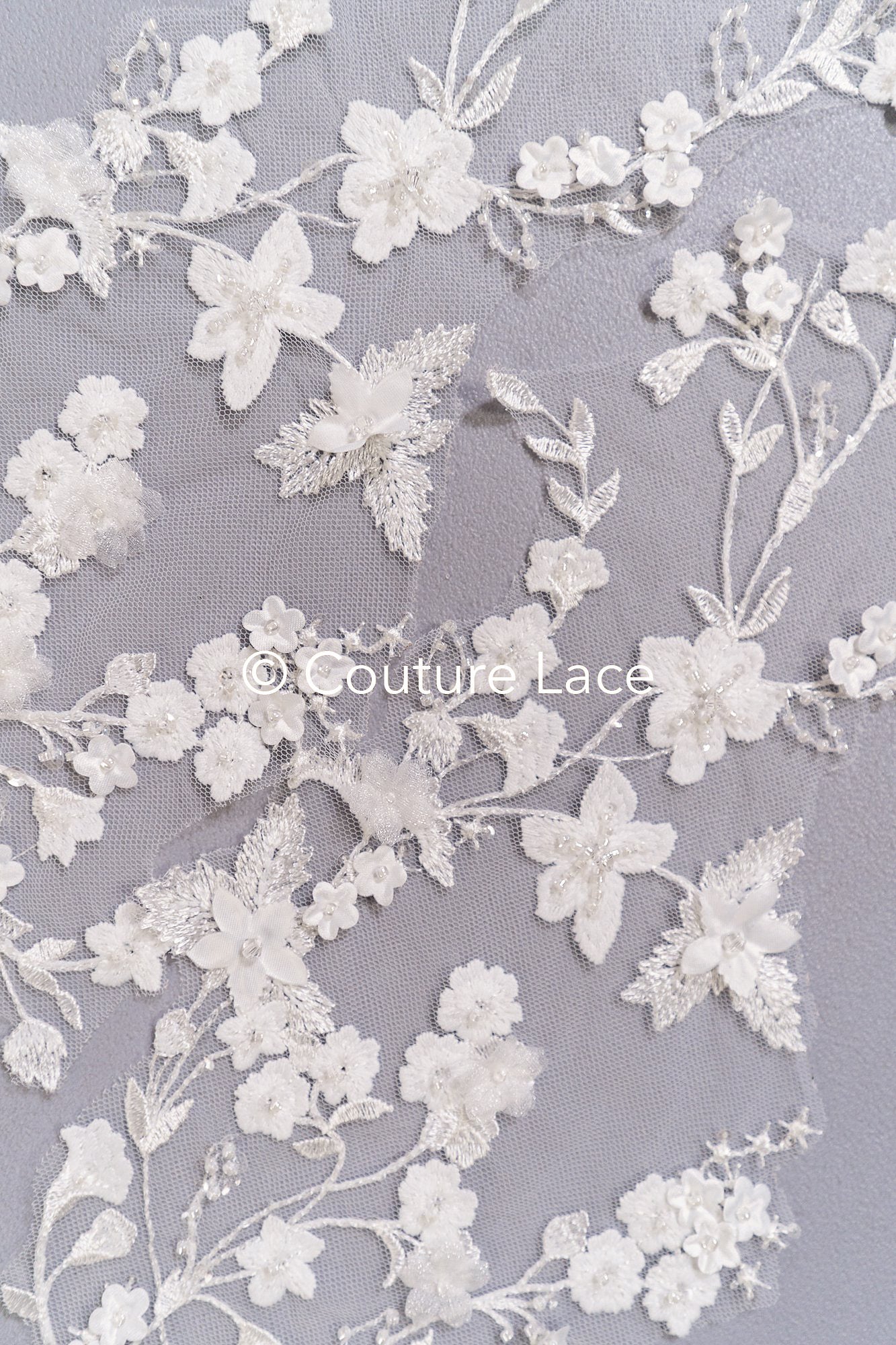 Bestickte Blumen Applikation/ Blumen Spitzen Applikationen/ romantische Blumen Spitze für Brautkleider // A25-472