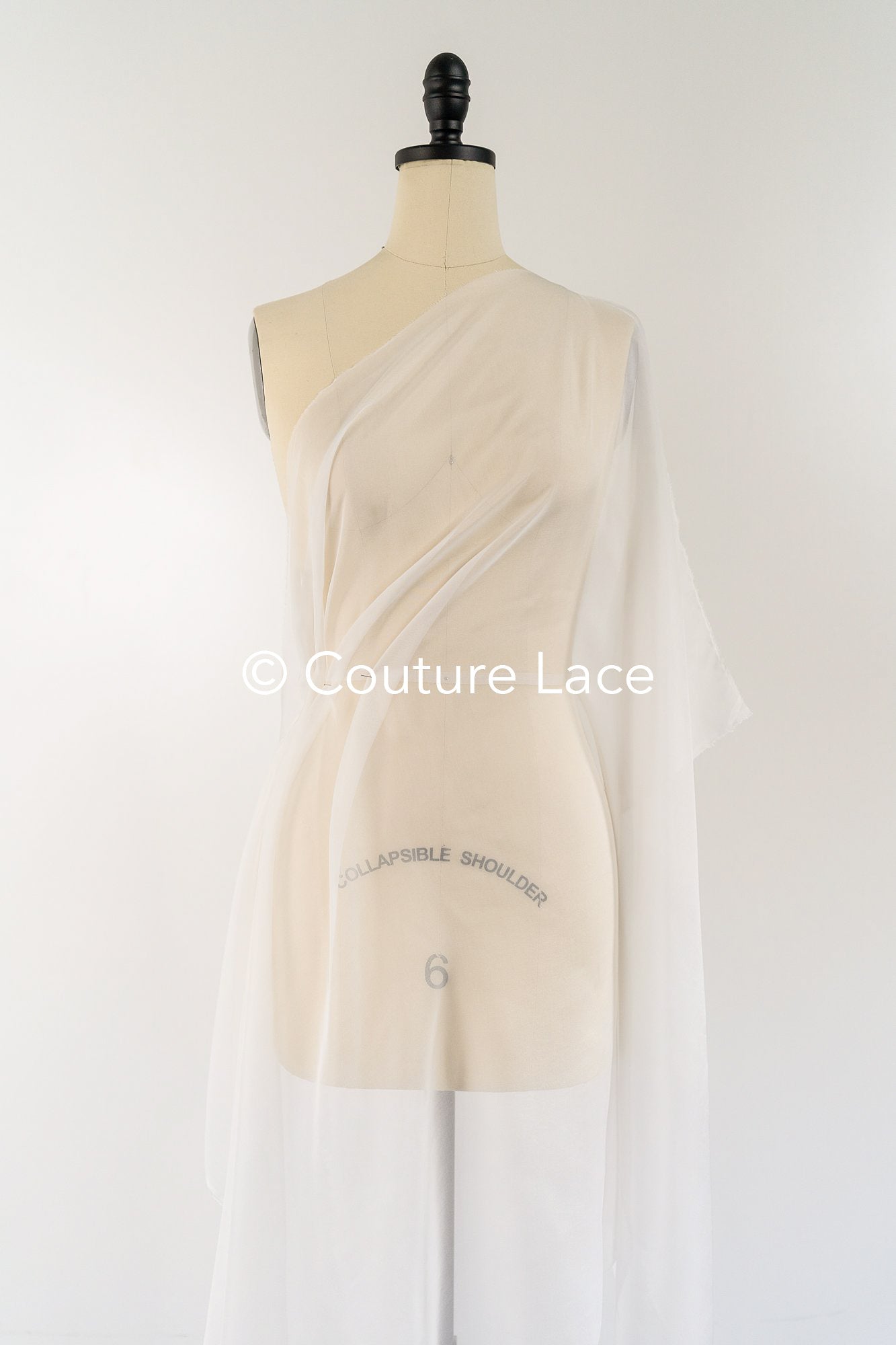 Silk Chiffon 6MM – Elegant, transparent fabric for wedding dresses made of real silk // R-132