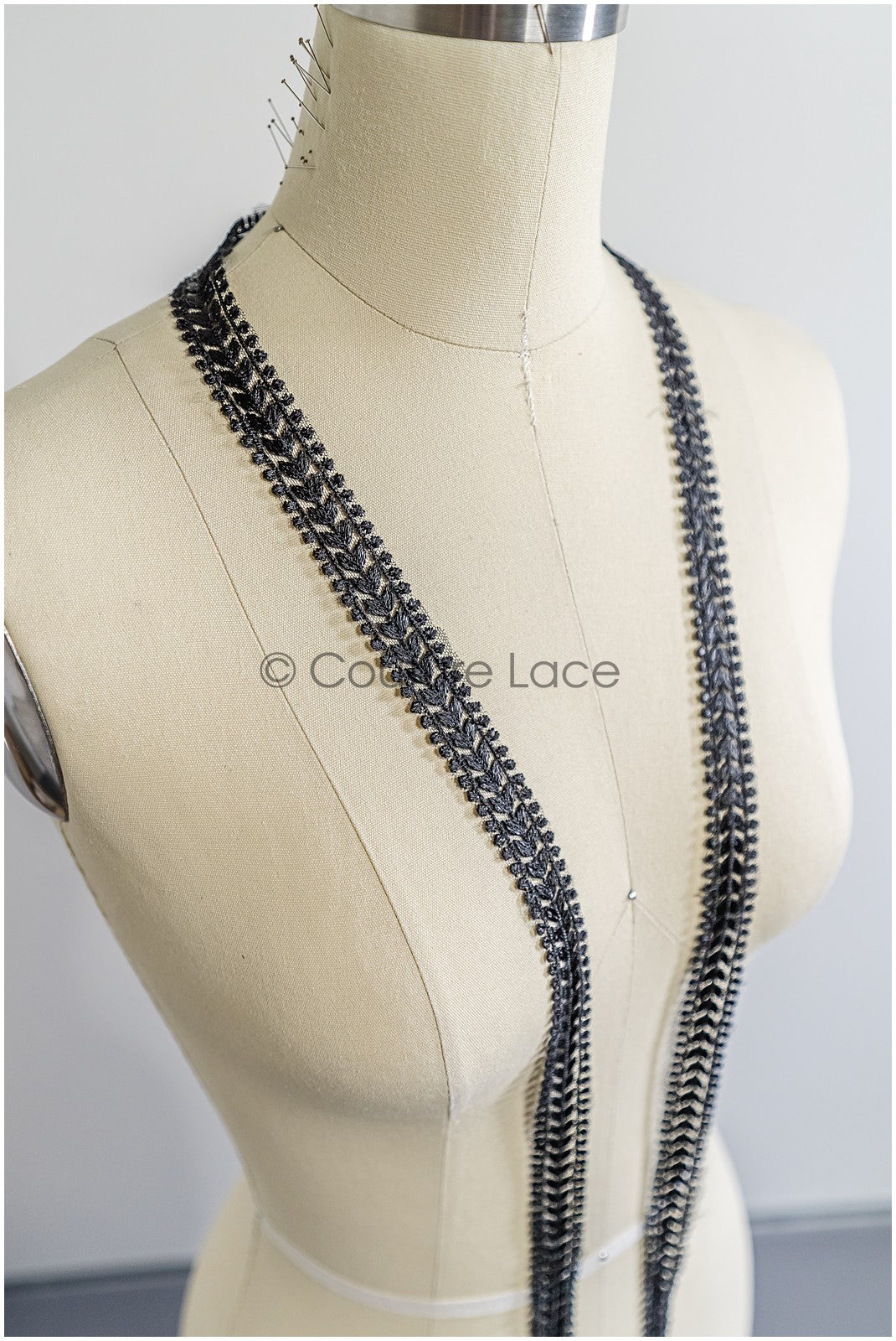 Brautspitze Borte Schwarz/ Spitzenborte/ Brautgürtel Borte/ Spitzenborte für Brautkleid// T24-154