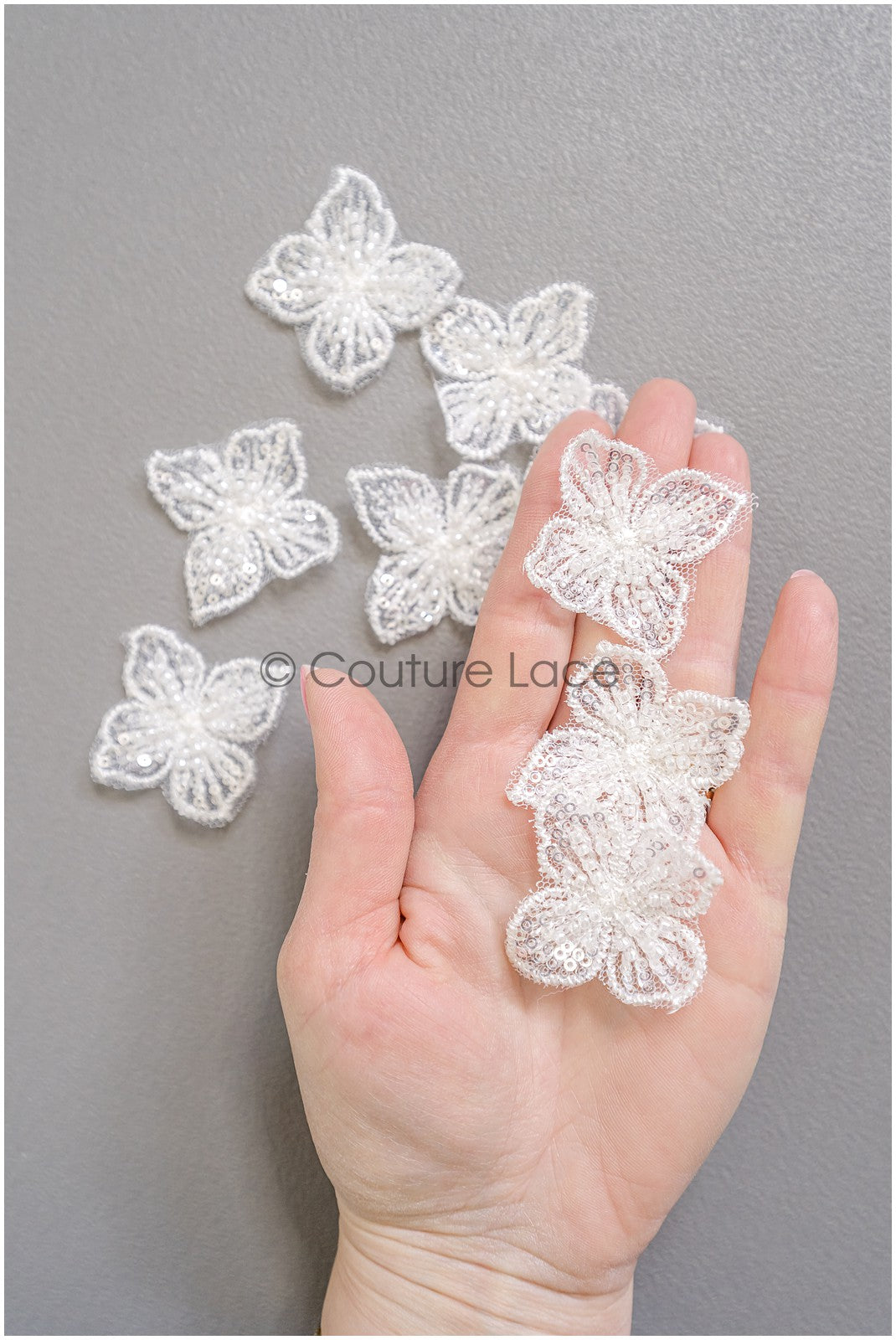10pcs. Lace flowers for sewing/ 3D flower lace applique/ wedding dress lace applique/ bridal lace// A22-254