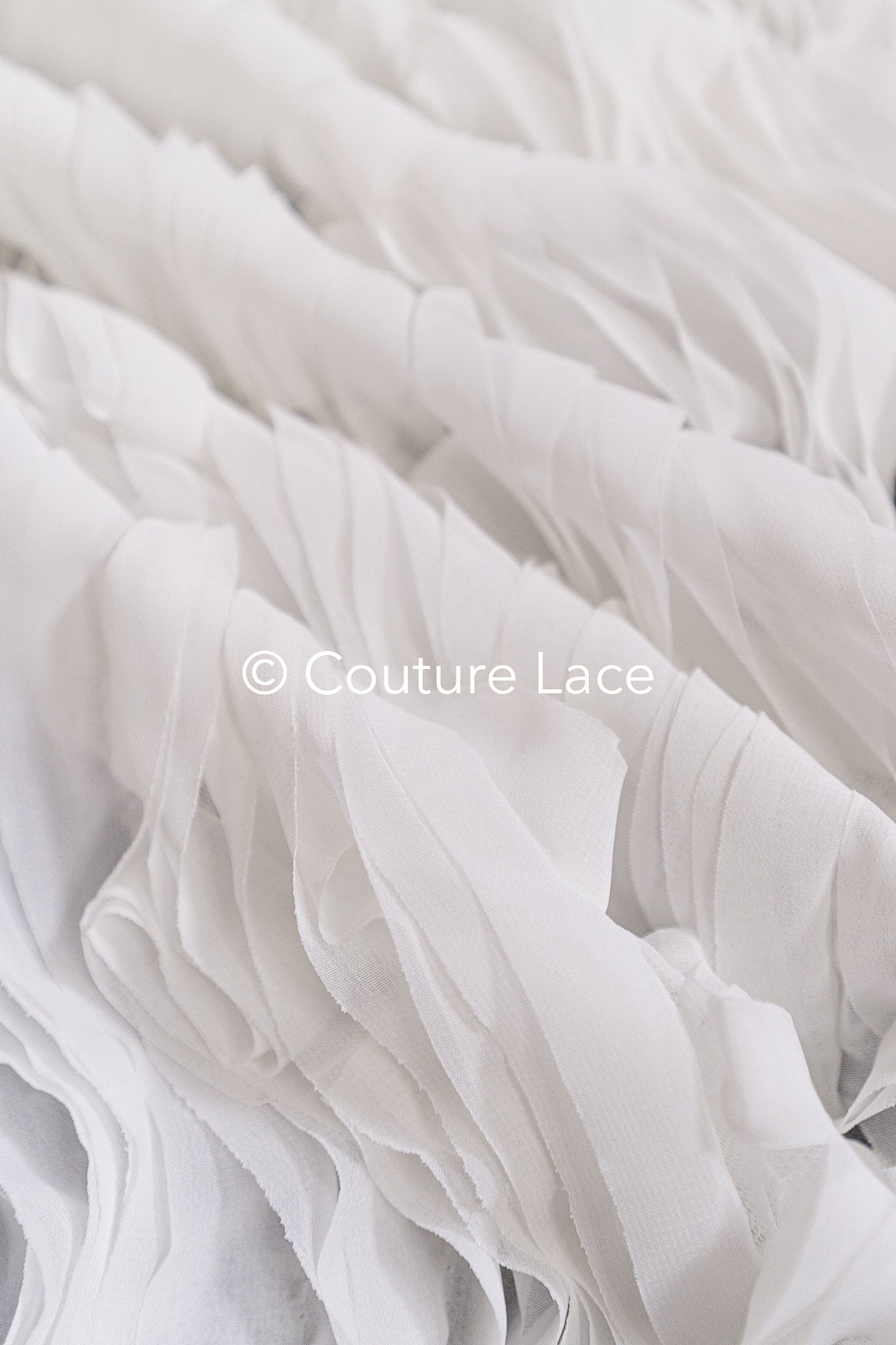 Soft flowing 3D chiffon fabric with wave pattern – Ideal for wedding dresses & accessories// L25-852