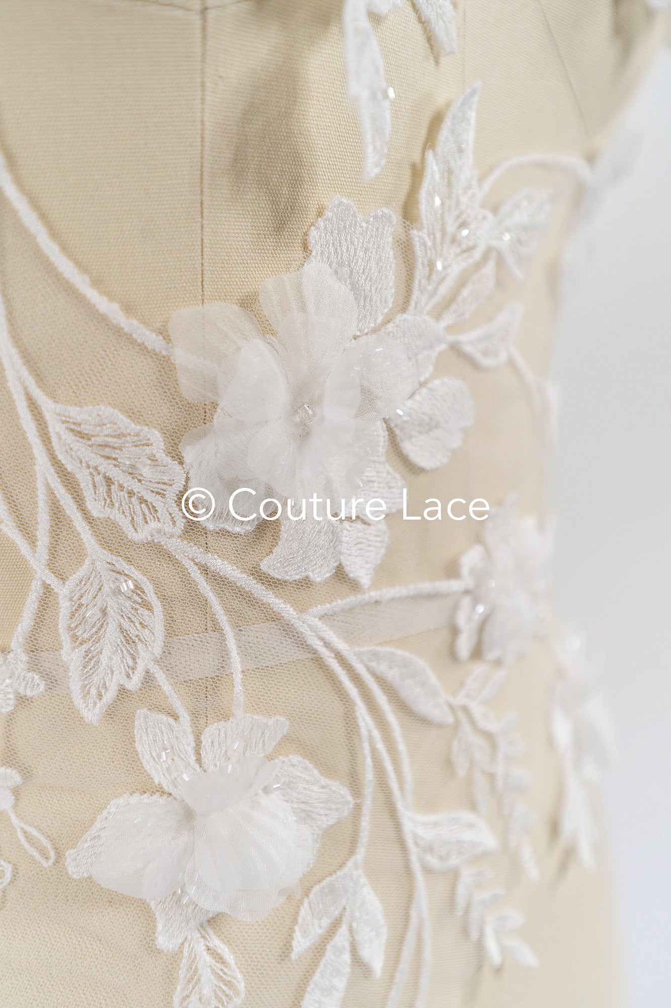 3D flower appliqués for wedding dresses/ wedding dress lace flowers // A25-475