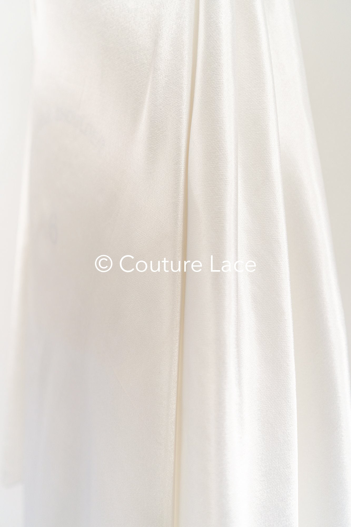 Silky Off-White Viscose Rayon Satin 40MM – Fine fabric for bridal wear, formal wear and home textiles // R-130