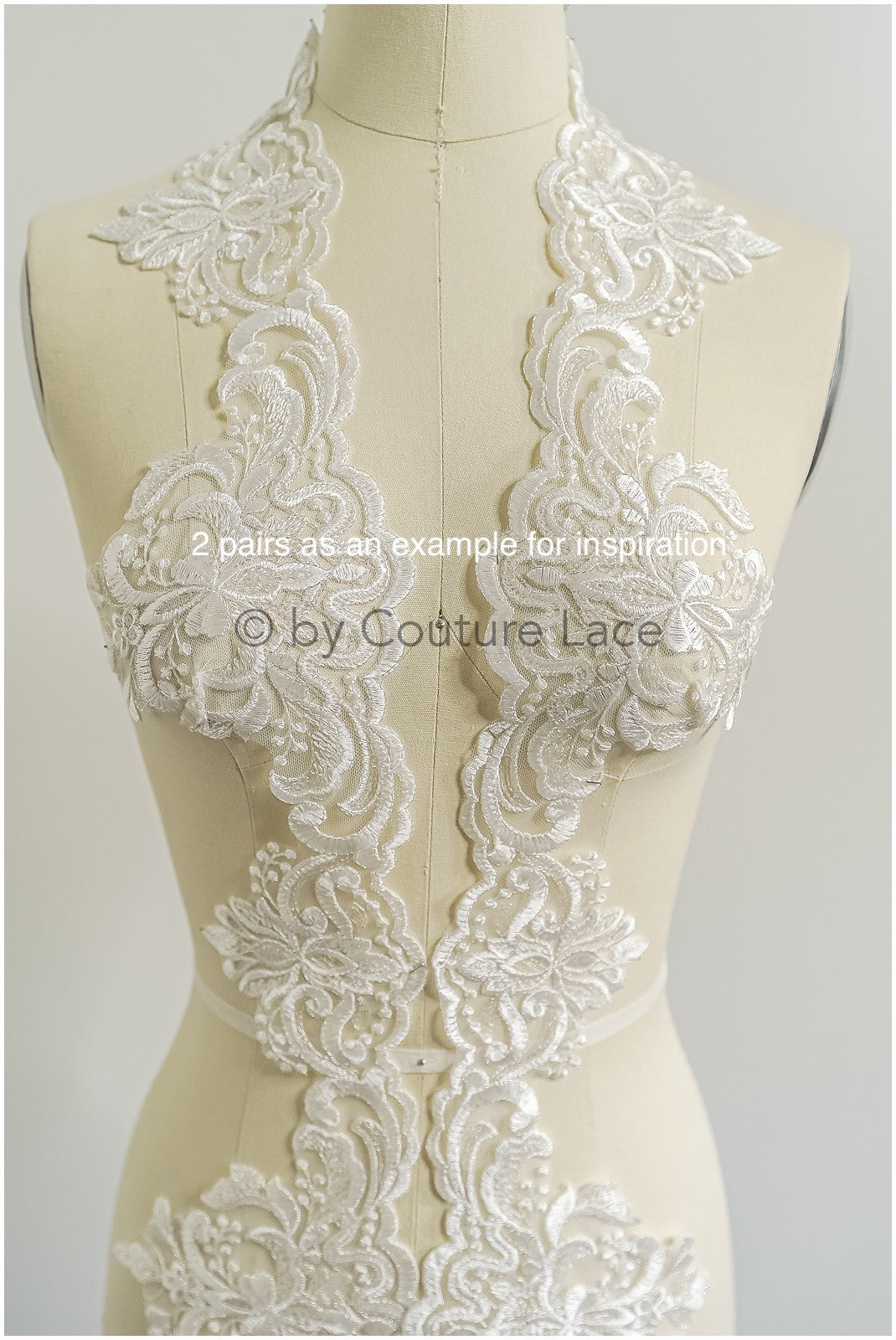 Brautspitze Borte Weiß/ Spitzenborte off-white / Braut Borte/ Spitzenborte für Brautkleid// T24-227