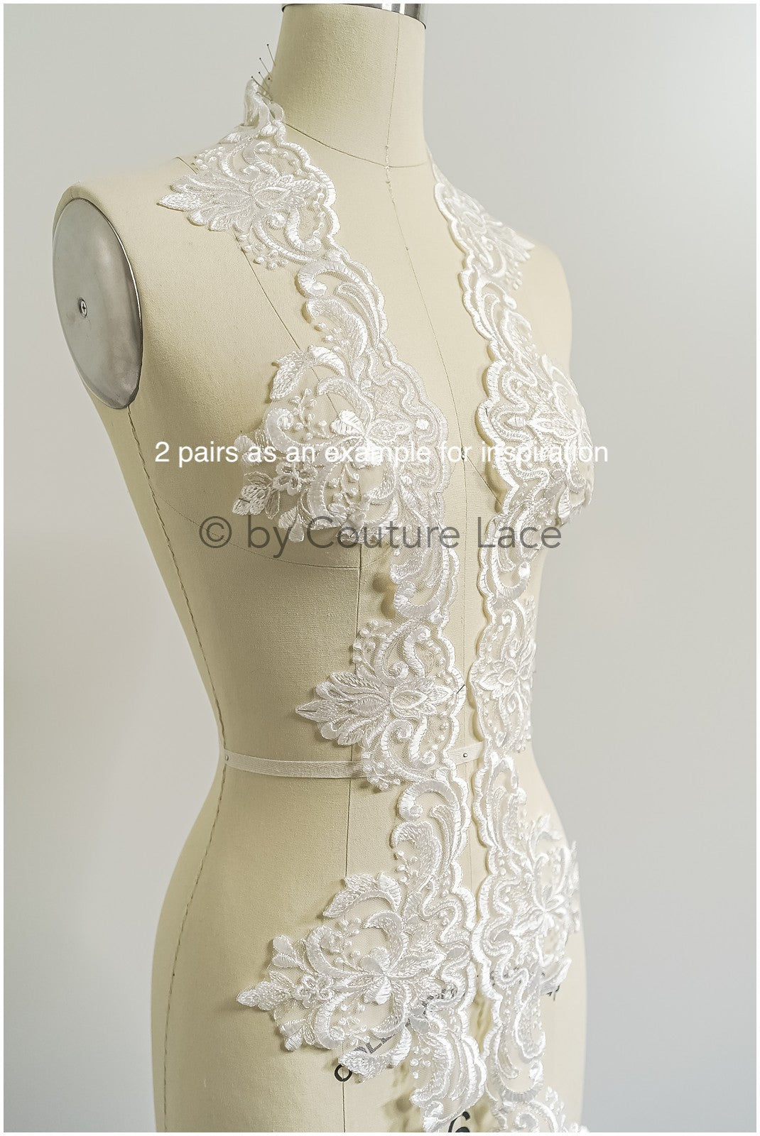Brautspitze Borte Weiß/ Spitzenborte off-white / Braut Borte/ Spitzenborte für Brautkleid// T24-227