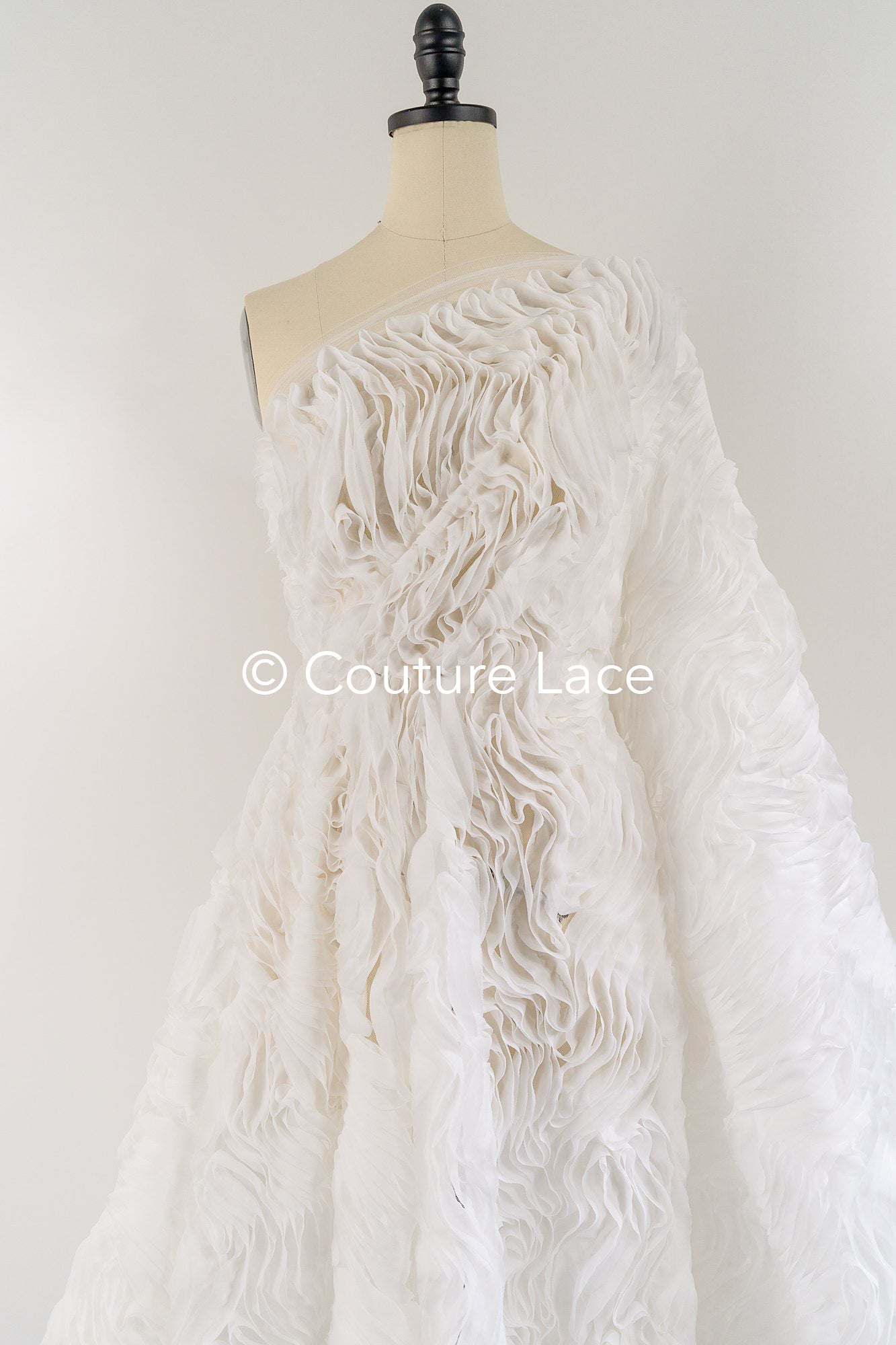 Soft flowing 3D chiffon fabric with wave pattern – Ideal for wedding dresses & accessories// L25-852