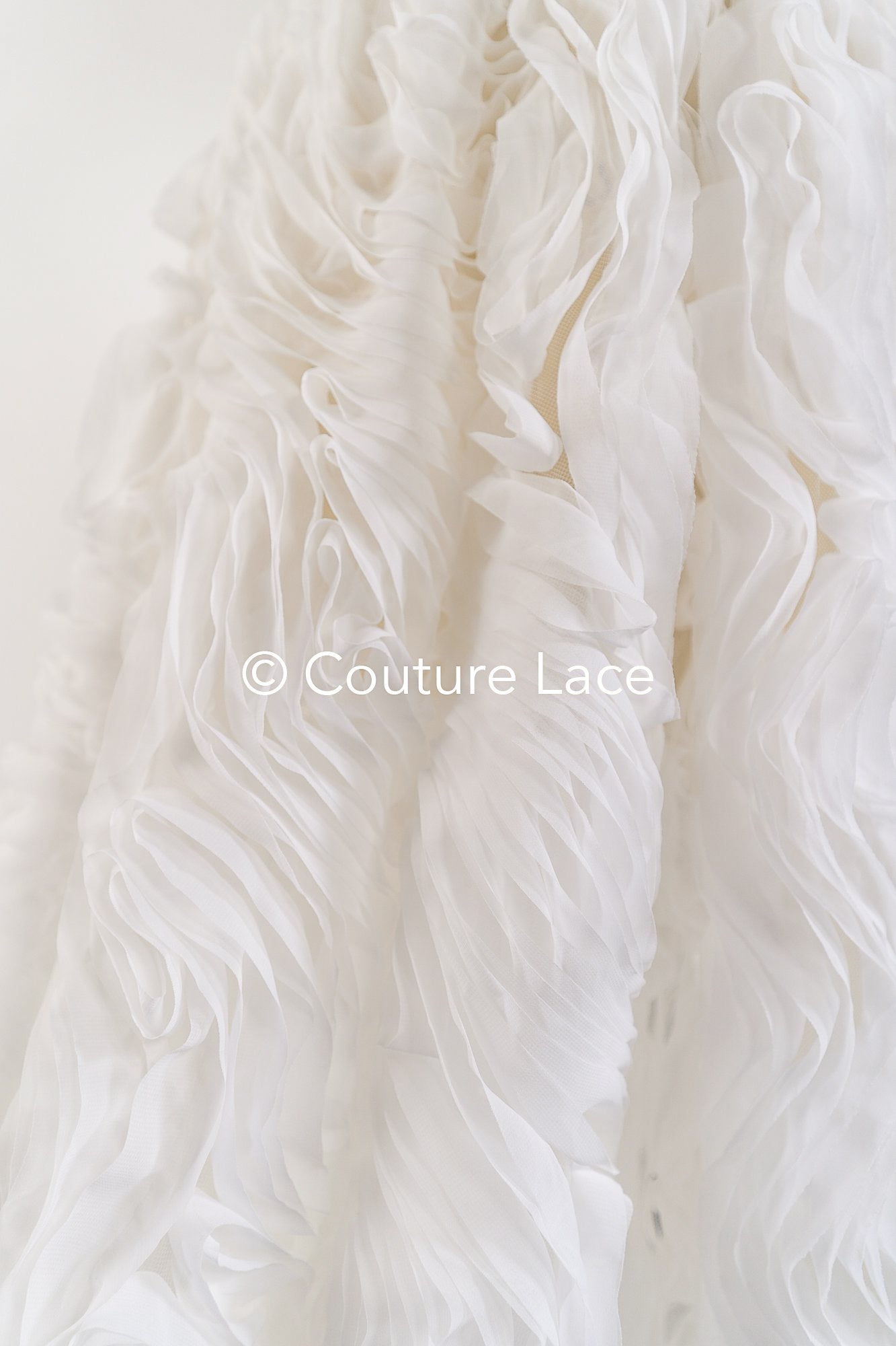 Soft flowing 3D chiffon fabric with wave pattern – Ideal for wedding dresses & accessories// L25-852