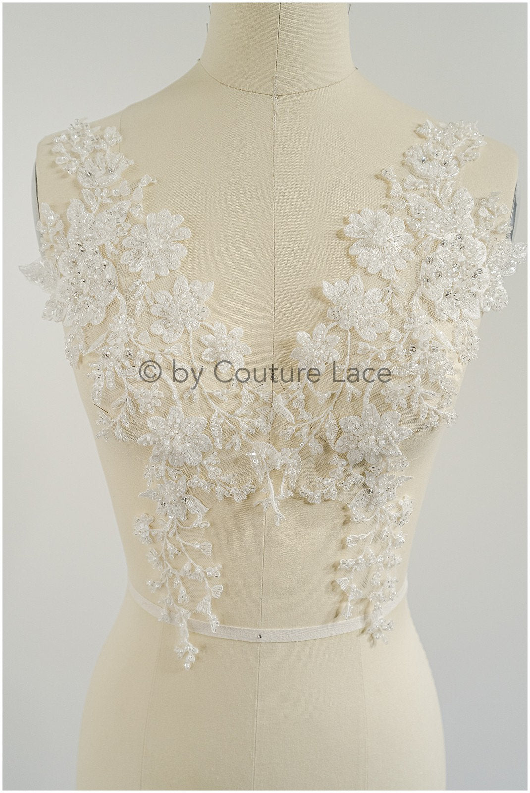 Perlen Perlen Blumen Applikation/ Perlen Braut Aufnäher/ Hochzeitskleid Spitzenapplikation/ Brautblatt Applikation/ A23-326