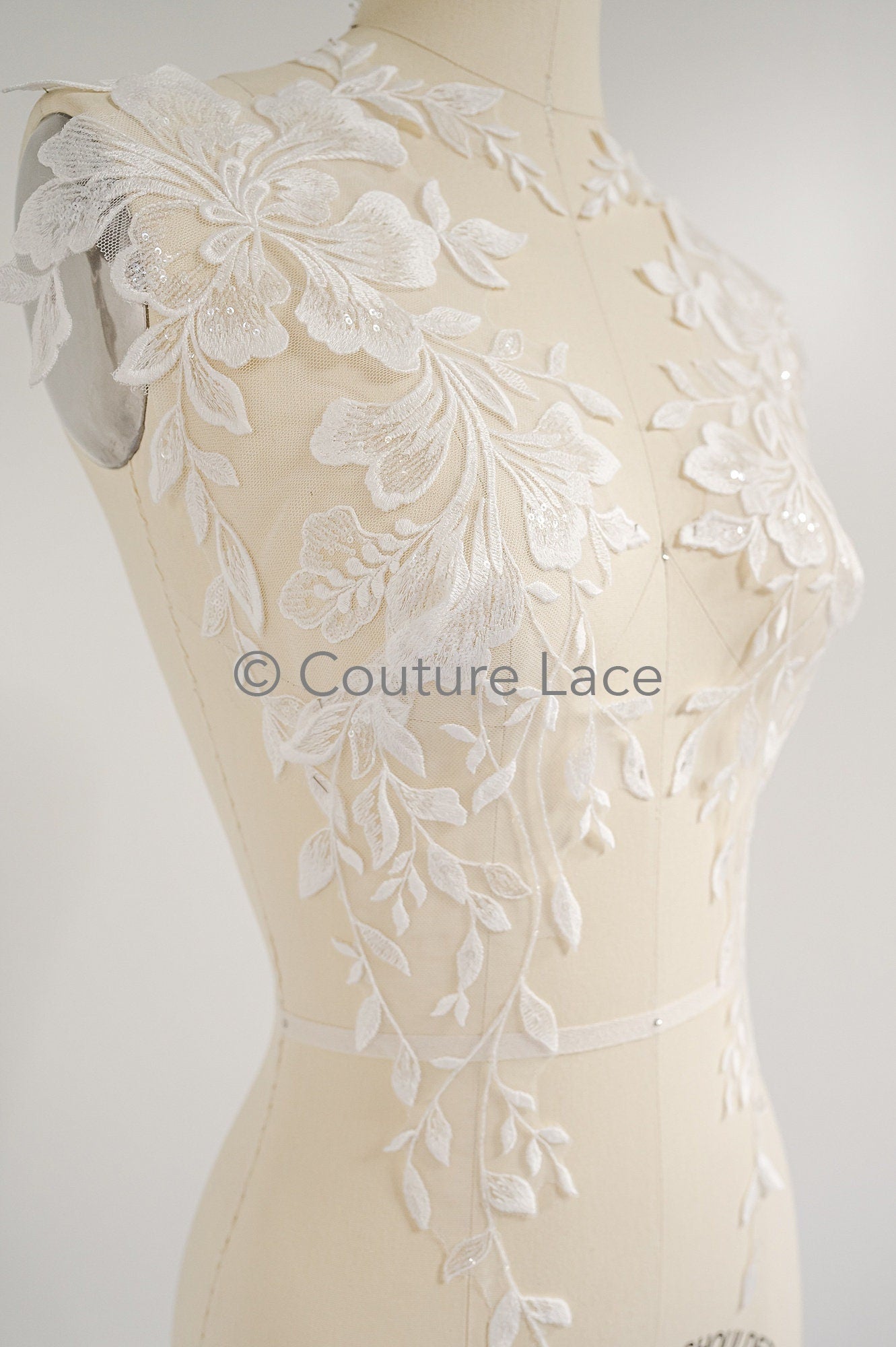 Hochzeit Blumen Applikation/ Blumen Spitzen Applikation/ romantisches Kleid Applikationen/ Blatt Applikationen/ A23-354