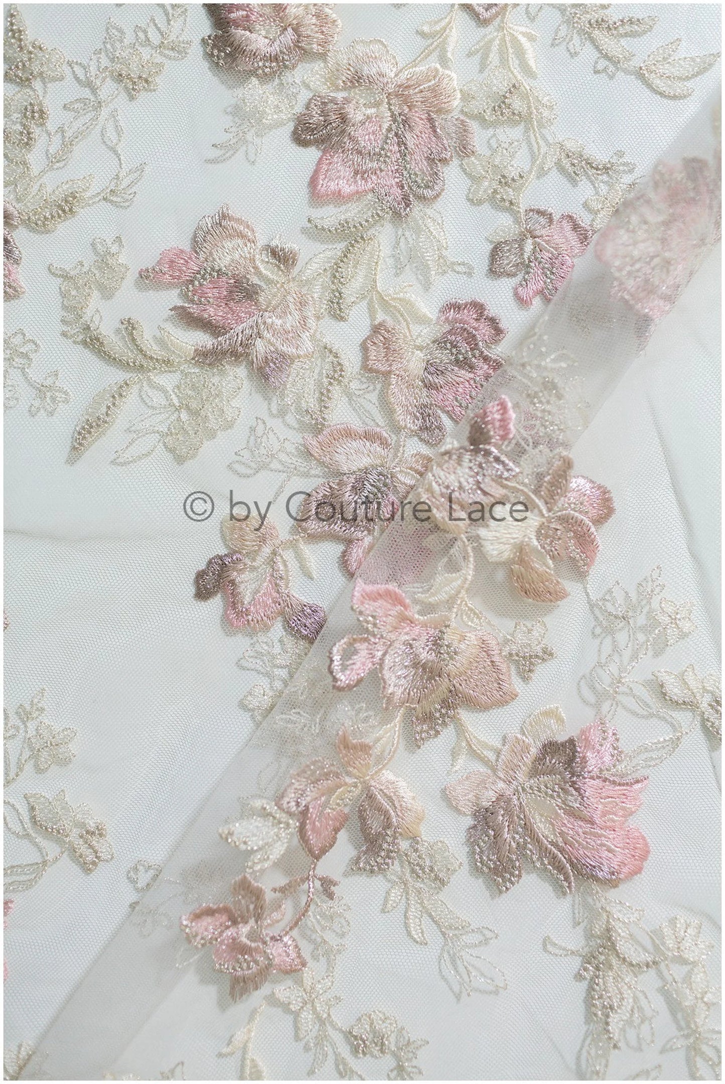 Farbiger Blumen Spitzenstoff/ romantische Pastell Spitze/ Abendkleid Spitze/ Blumen Spitzenstoff/ bestickte Farbe Hochzeitsstoff// L19-258
