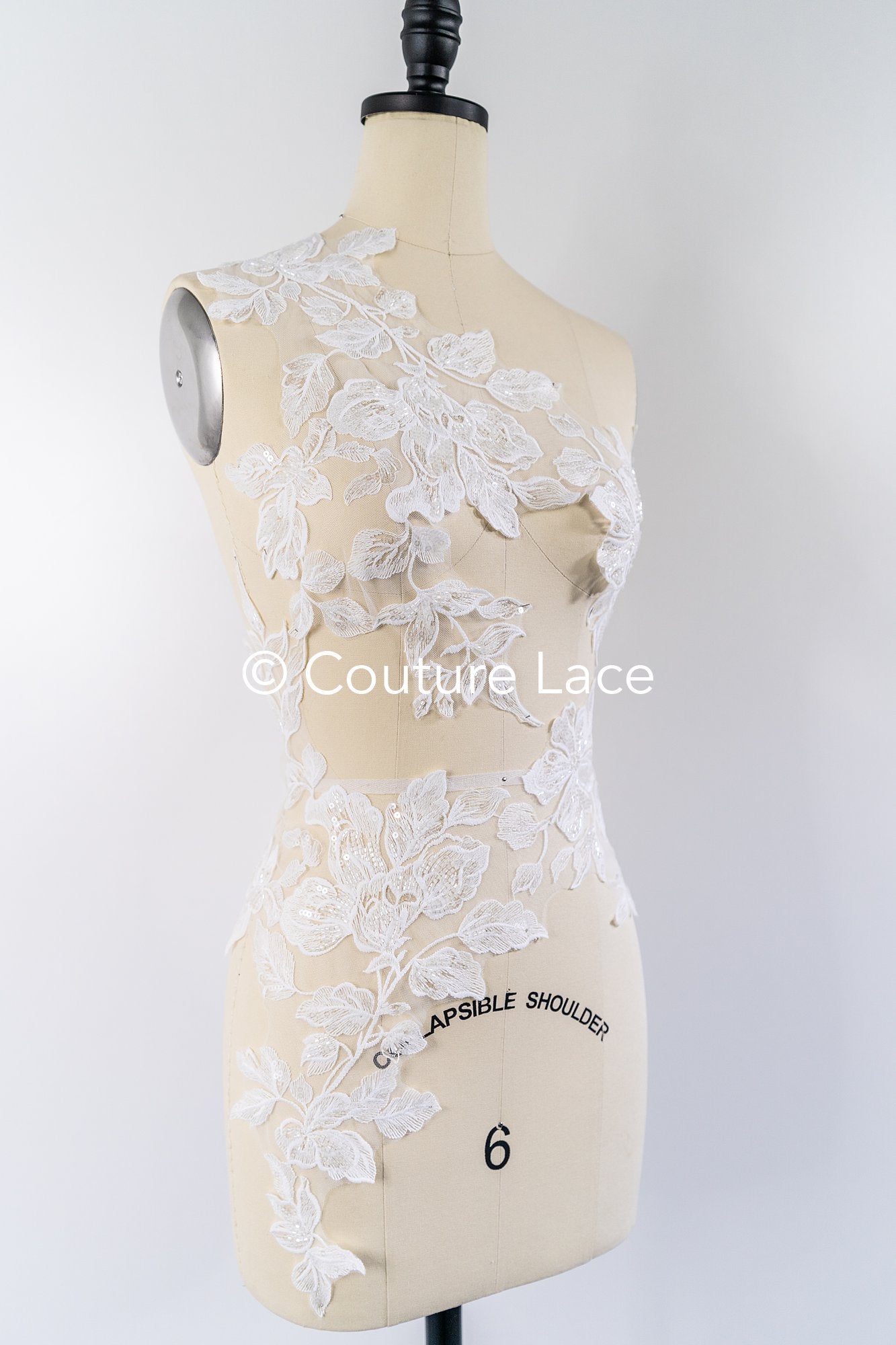 Flower Applique/ Pearl Bridal Patch/ Wedding Dress Lace Applique/ Pearl Bridal Patch/ A23-338