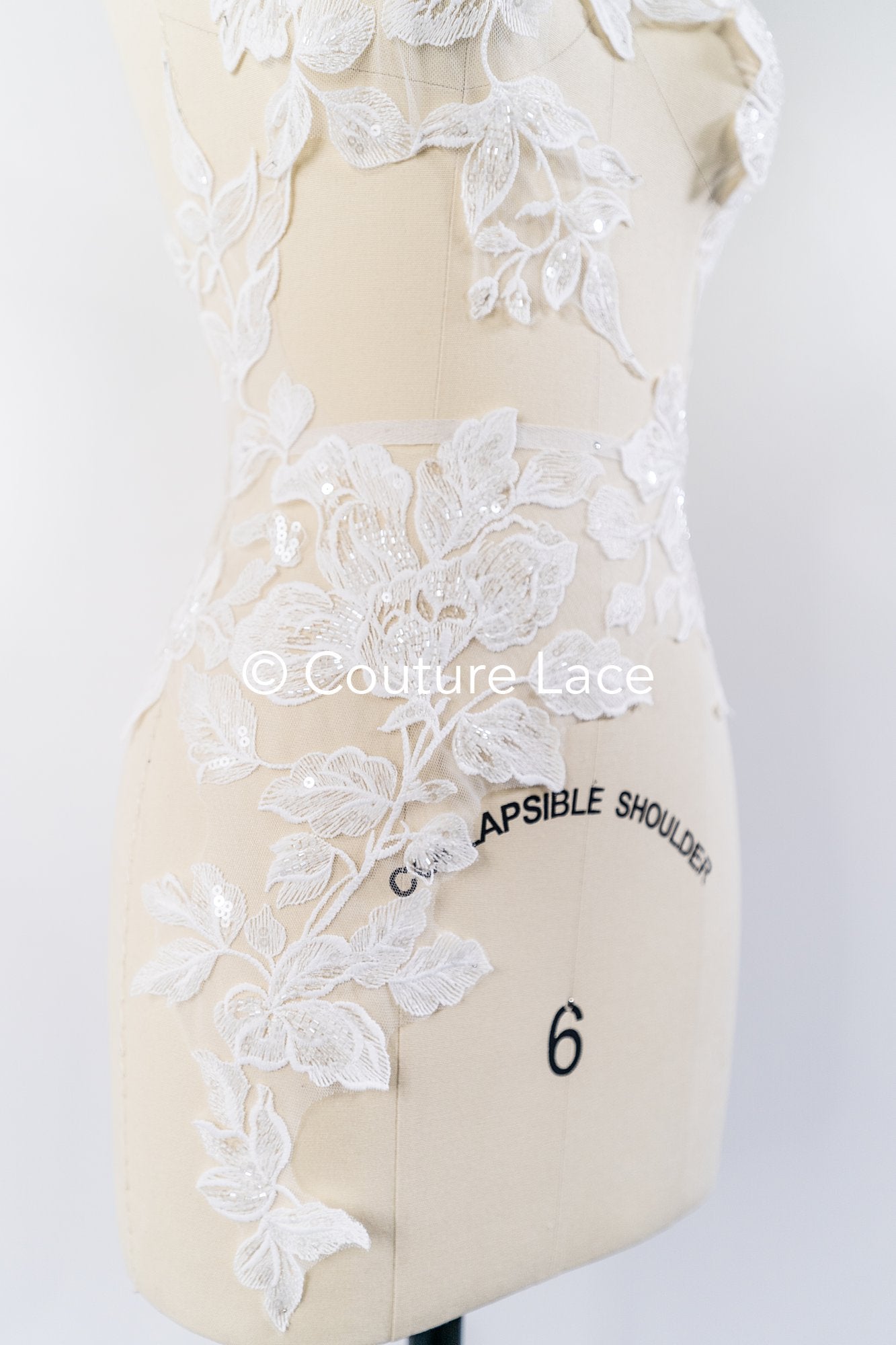 Flower Applique/ Pearl Bridal Patch/ Wedding Dress Lace Applique/ Pearl Bridal Patch/ A23-338