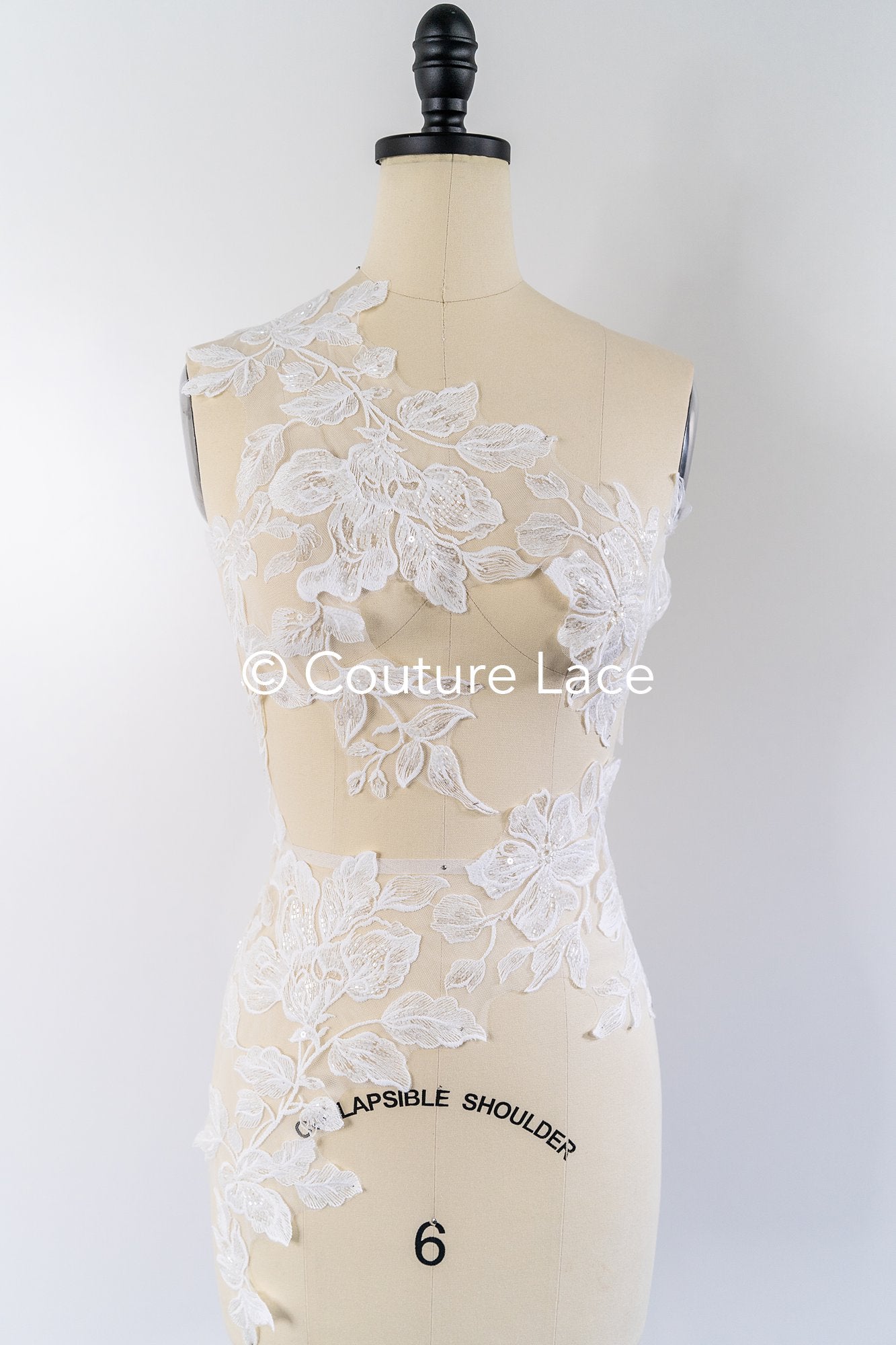 Flower Applique/ Pearl Bridal Patch/ Wedding Dress Lace Applique/ Pearl Bridal Patch/ A23-338