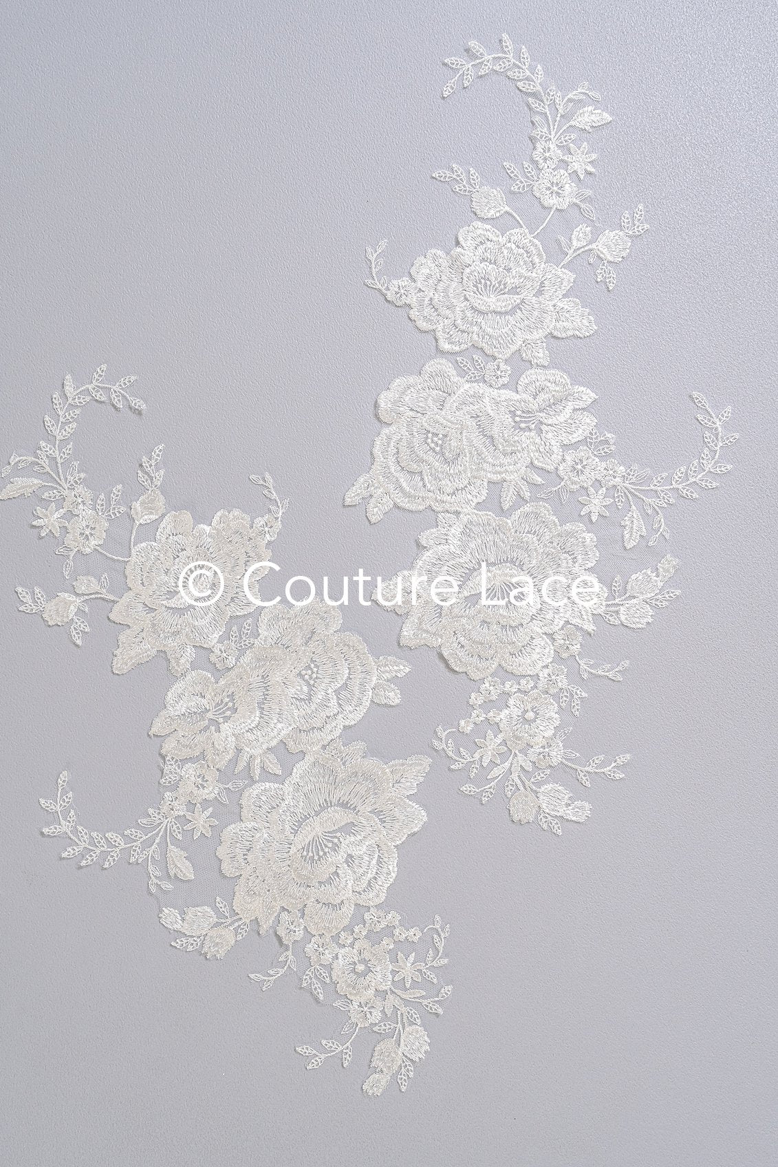 Applikation weiß/ florale Hochzeitskleid Spitzenapplikation/ Braut Applikation// A24-093