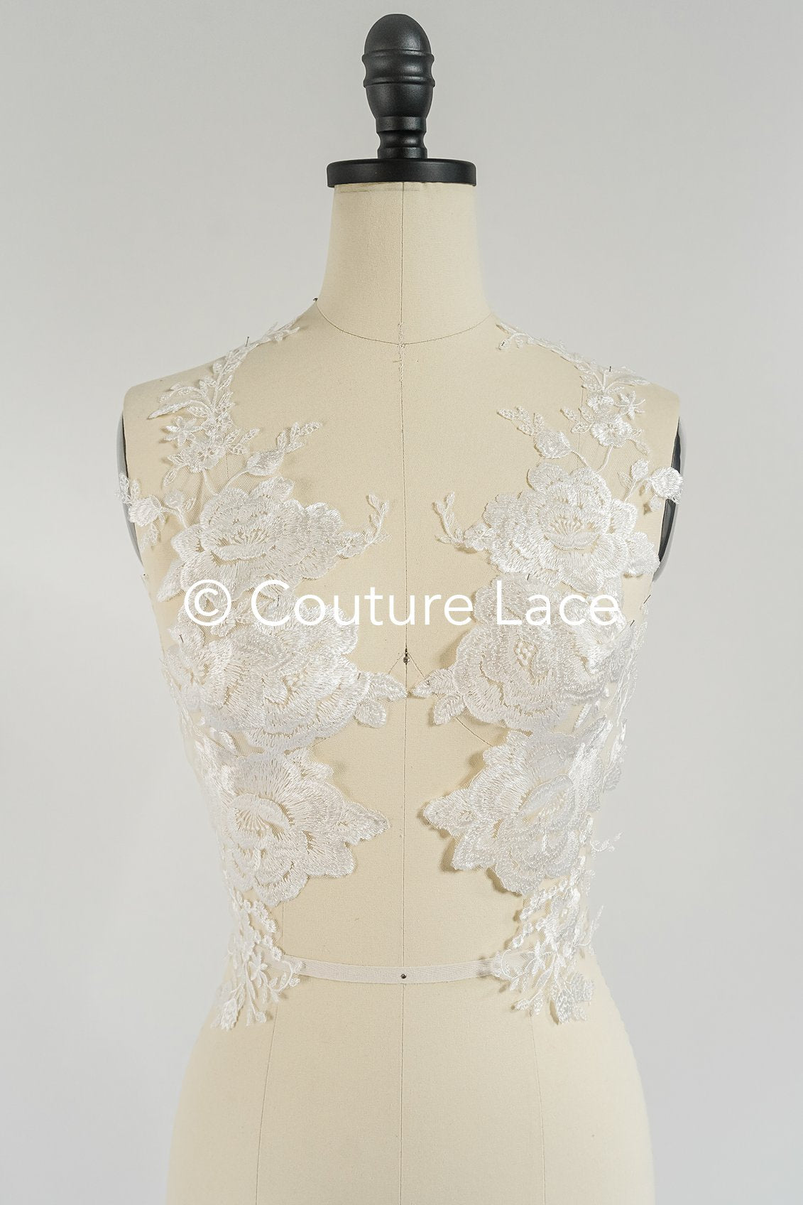 Applikation weiß/ florale Hochzeitskleid Spitzenapplikation/ Braut Applikation// A24-093