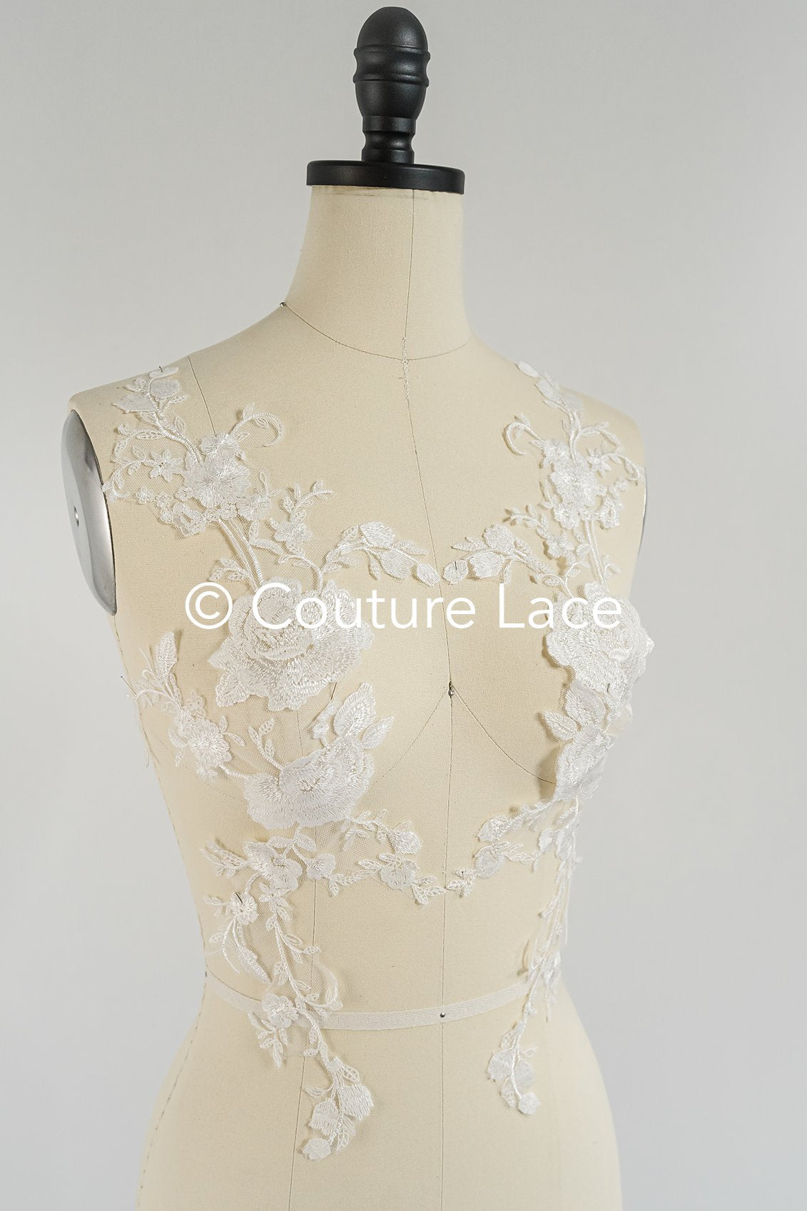 Applikation weiß / florale Hochzeitskleid Spitzenapplikation/ Braut Applikation// A24-096S