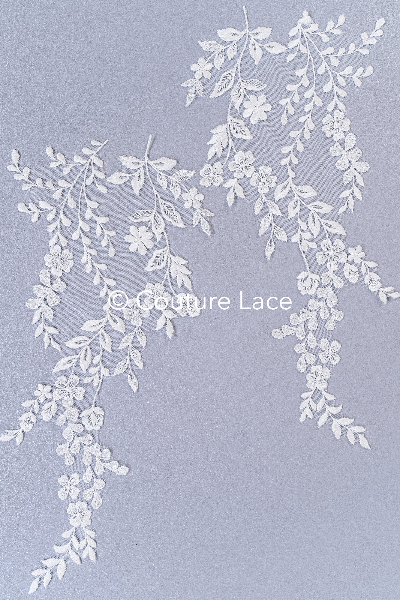 Romantische Applikation weiß / florale Hochzeitskleid Spitzenapplikation mit Pailletten/ Braut Applikation// A24-170