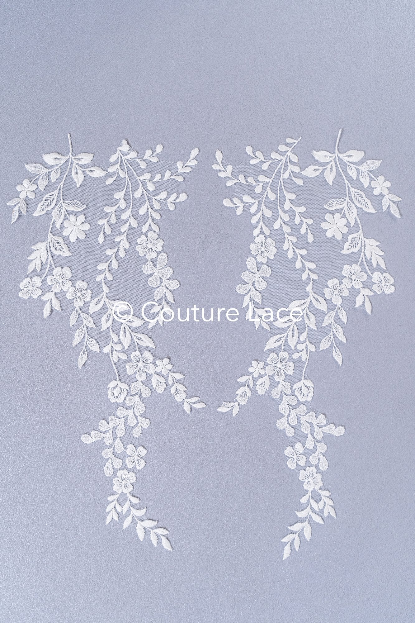 Romantische Applikation weiß / florale Hochzeitskleid Spitzenapplikation mit Pailletten/ Braut Applikation// A24-170