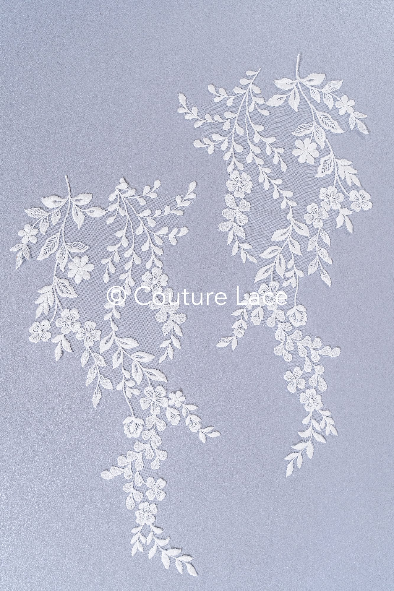 Romantische Applikation weiß / florale Hochzeitskleid Spitzenapplikation mit Pailletten/ Braut Applikation// A24-170