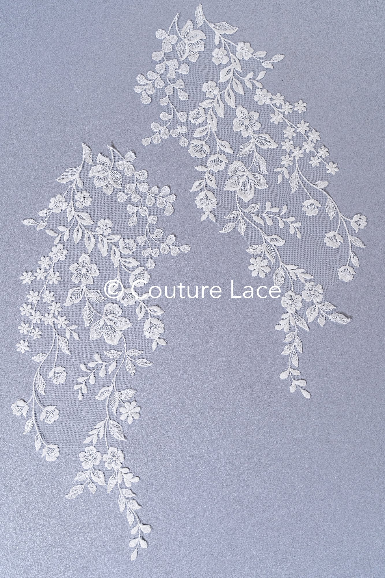 Romantische Applikation weiß / florale Hochzeitskleid Spitzenapplikation mit Pailletten/ Braut Applikation// A24-171B