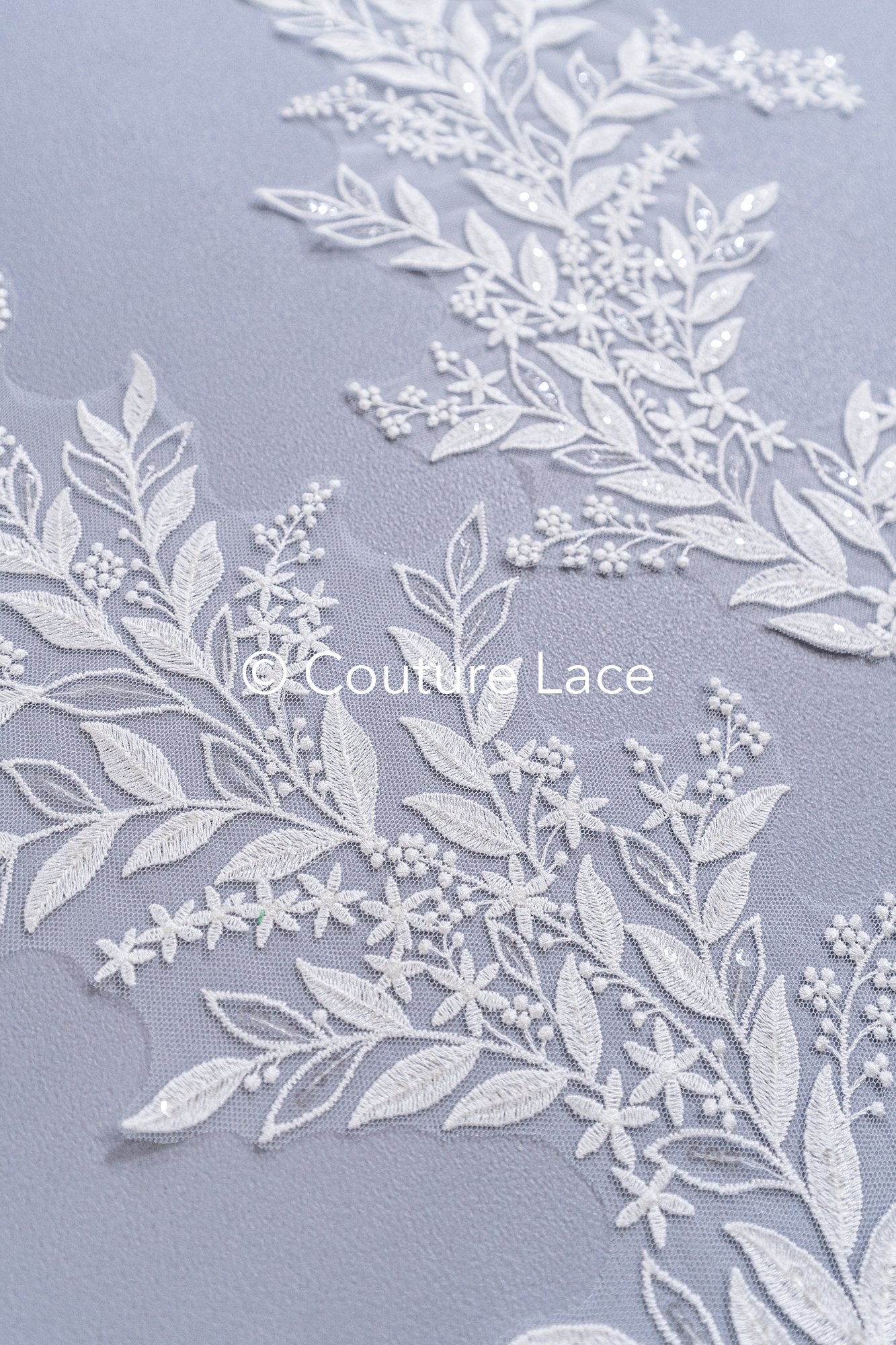 Romantische Applikation off-white/ Brautapplikation mit Blumen/ Brautkleid Spitzenapplikation/ Brautspitze Applikation// A24-372