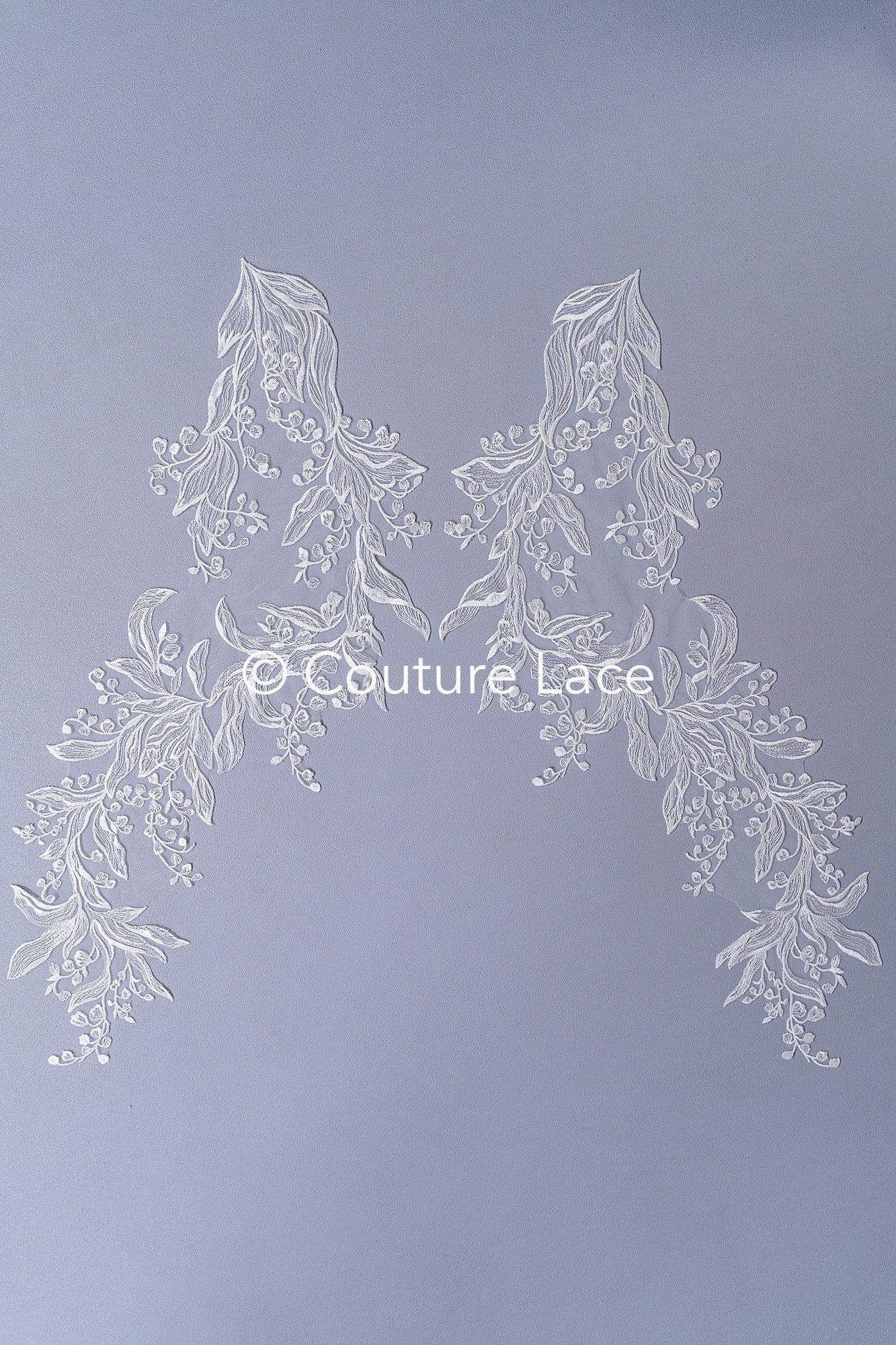 Romantische Applikation off-white/ Brautapplikation mit Blumen/ Brautkleid Spitzenapplikation/ Blumen Brautspitze Applikation// A24-387