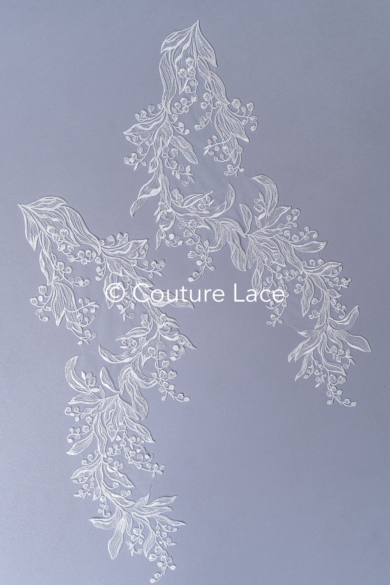 Romantische Applikation off-white/ Brautapplikation mit Blumen/ Brautkleid Spitzenapplikation/ Blumen Brautspitze Applikation// A24-387