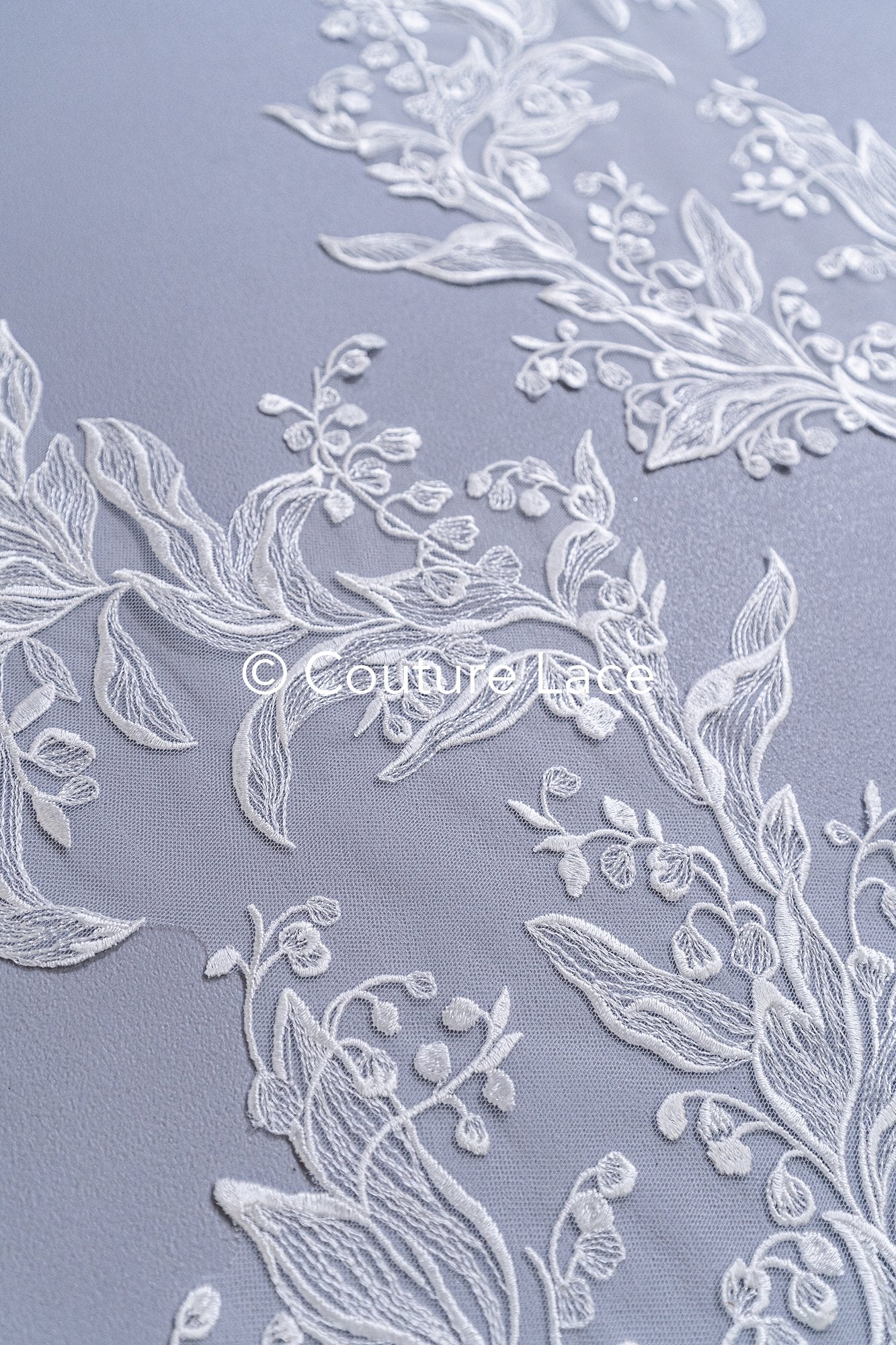 Romantische Applikation off-white/ Brautapplikation mit Blumen/ Brautkleid Spitzenapplikation/ Blumen Brautspitze Applikation// A24-387