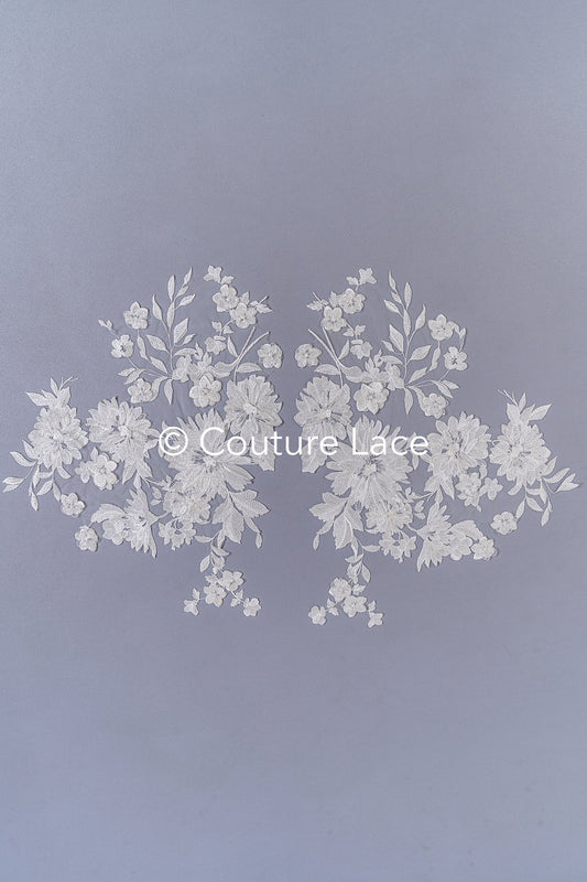 Elegante Braut-Spitzenapplikation/ einzigartige Brautkleid-Verzierungen für Ihren großen Tag// A24-388