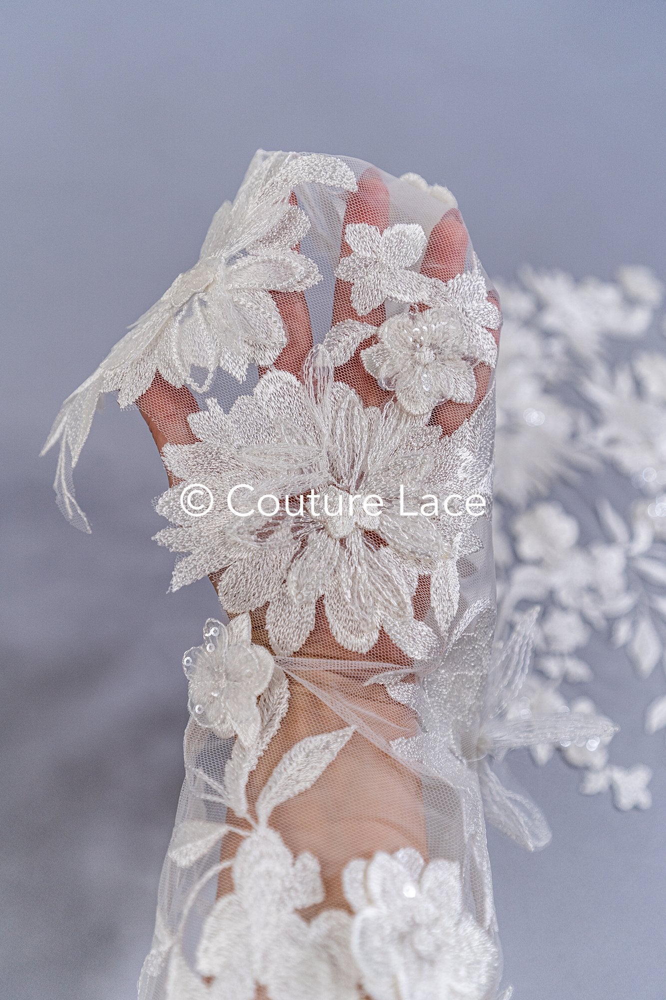 Elegante Braut-Spitzenapplikation/ einzigartige Brautkleid-Verzierungen für Ihren großen Tag// A24-388