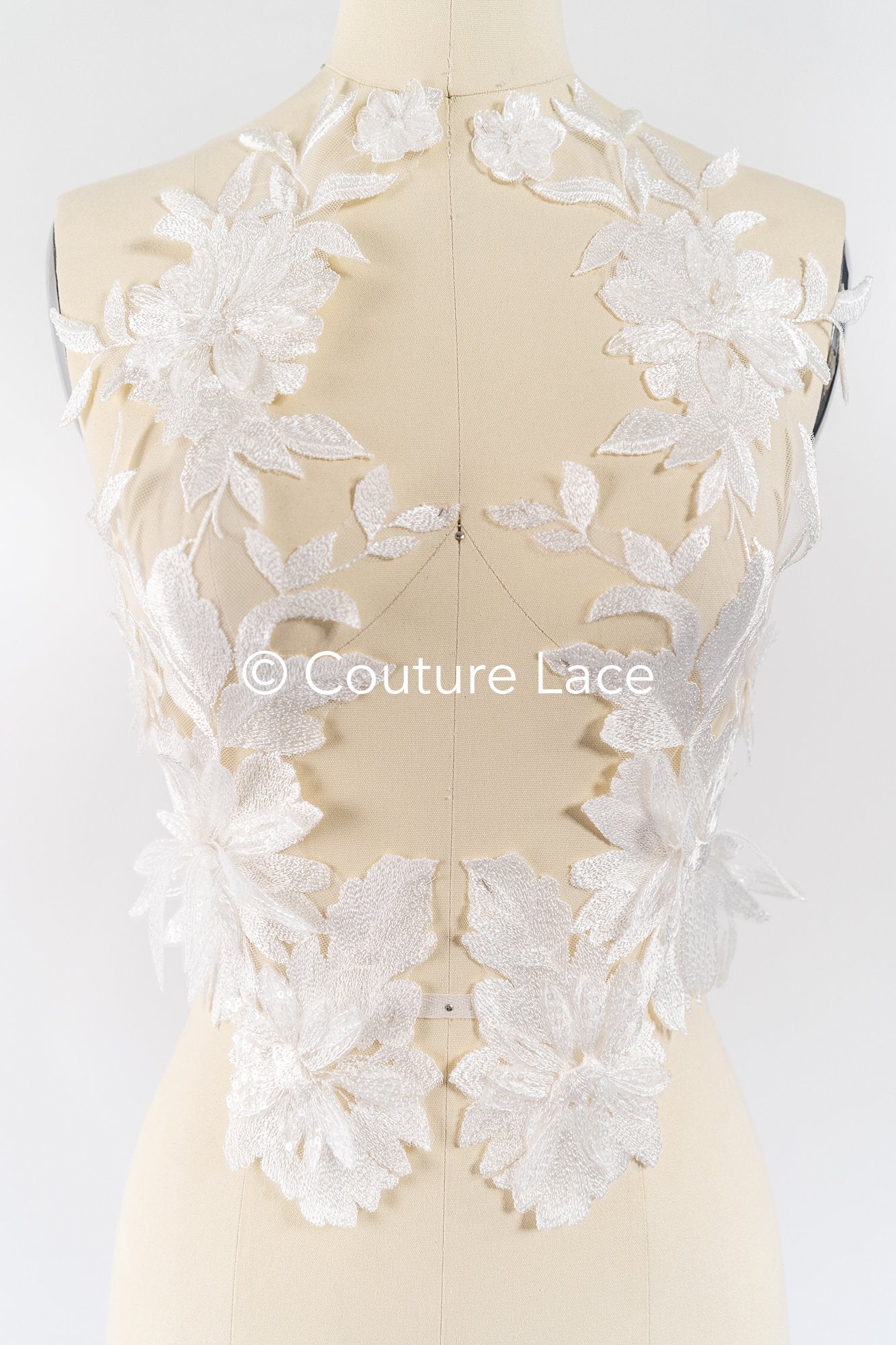 Elegante Braut-Spitzenapplikation/ einzigartige Brautkleid-Verzierungen für Ihren großen Tag// A24-390