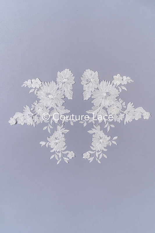 Elegante Braut-Spitzenapplikation/ einzigartige Brautkleid-Verzierungen für Ihren großen Tag// A24-390