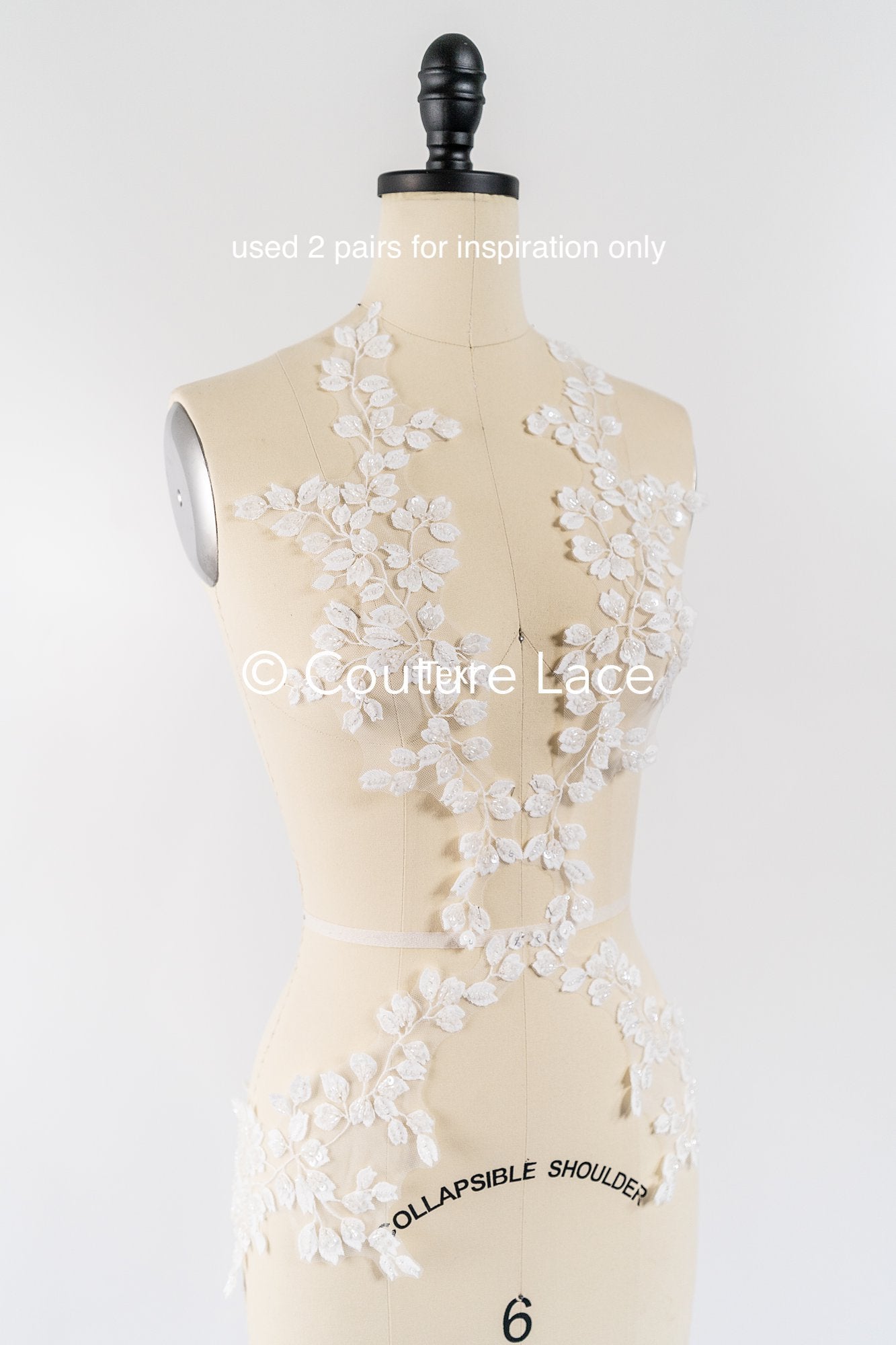 Elegante Braut-Spitzenapplikation/ einzigartige Brautkleid-Verzierungen für Ihren großen Tag// A24-391