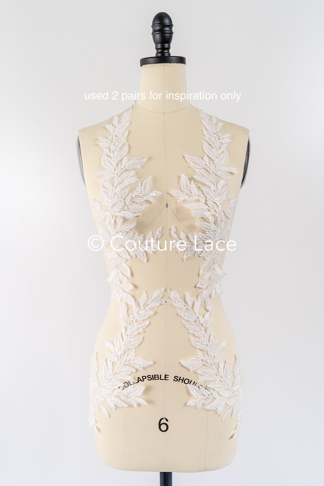 Elegante Braut-Spitzenapplikation/ einzigartige Brautkleid-Verzierungen für Ihren großen Tag// A24-392