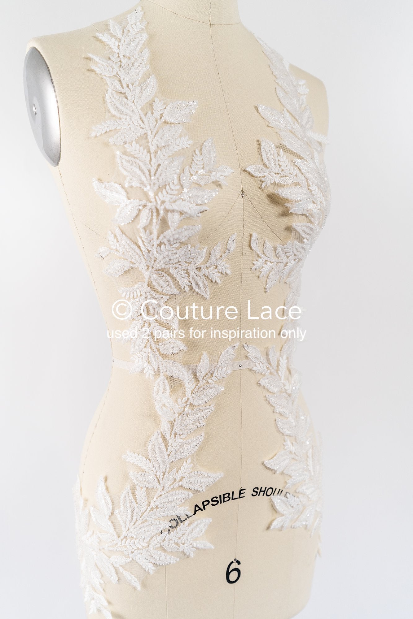 Elegante Braut-Spitzenapplikation/ einzigartige Brautkleid-Verzierungen für Ihren großen Tag// A24-392