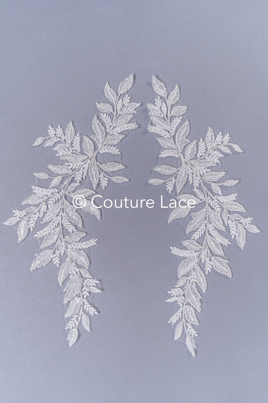 Elegante Braut-Spitzenapplikation/ einzigartige Brautkleid-Verzierungen für Ihren großen Tag// A24-392