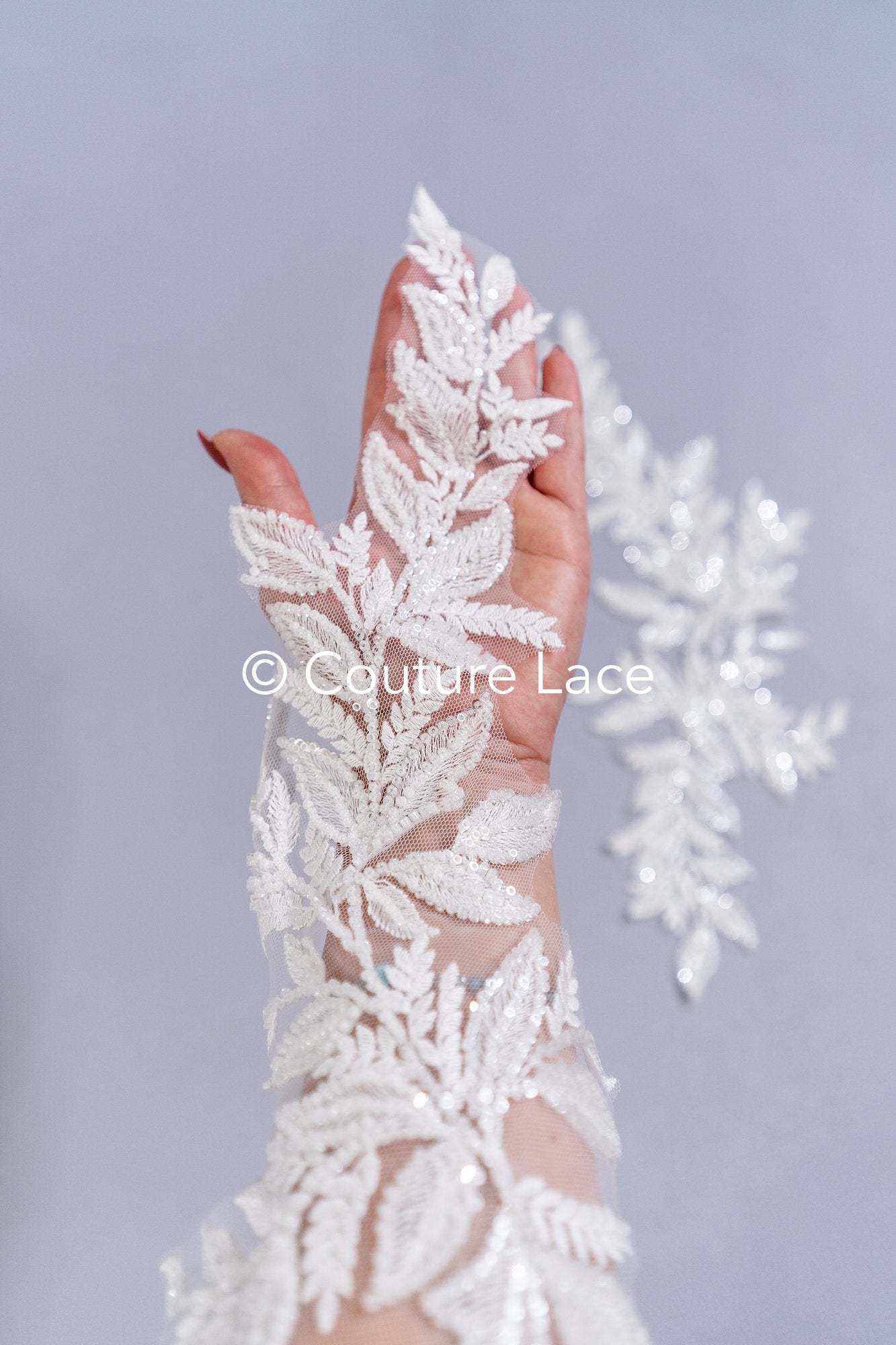 Elegante Braut-Spitzenapplikation/ einzigartige Brautkleid-Verzierungen für Ihren großen Tag// A24-392
