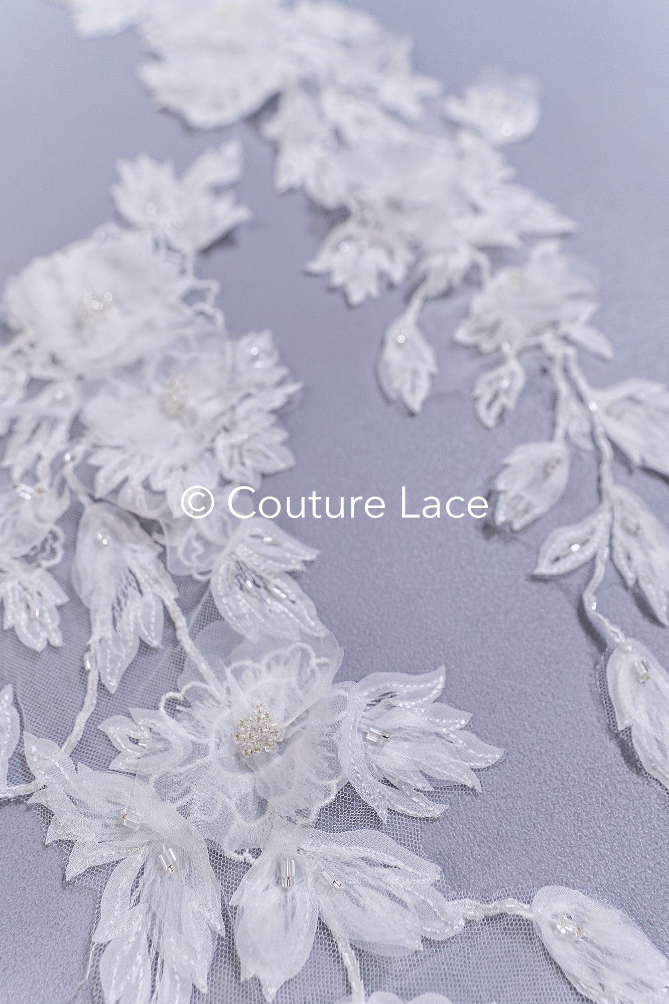 3D flower appliqués for wedding dresses/ wedding dress lace flowers // A25-479