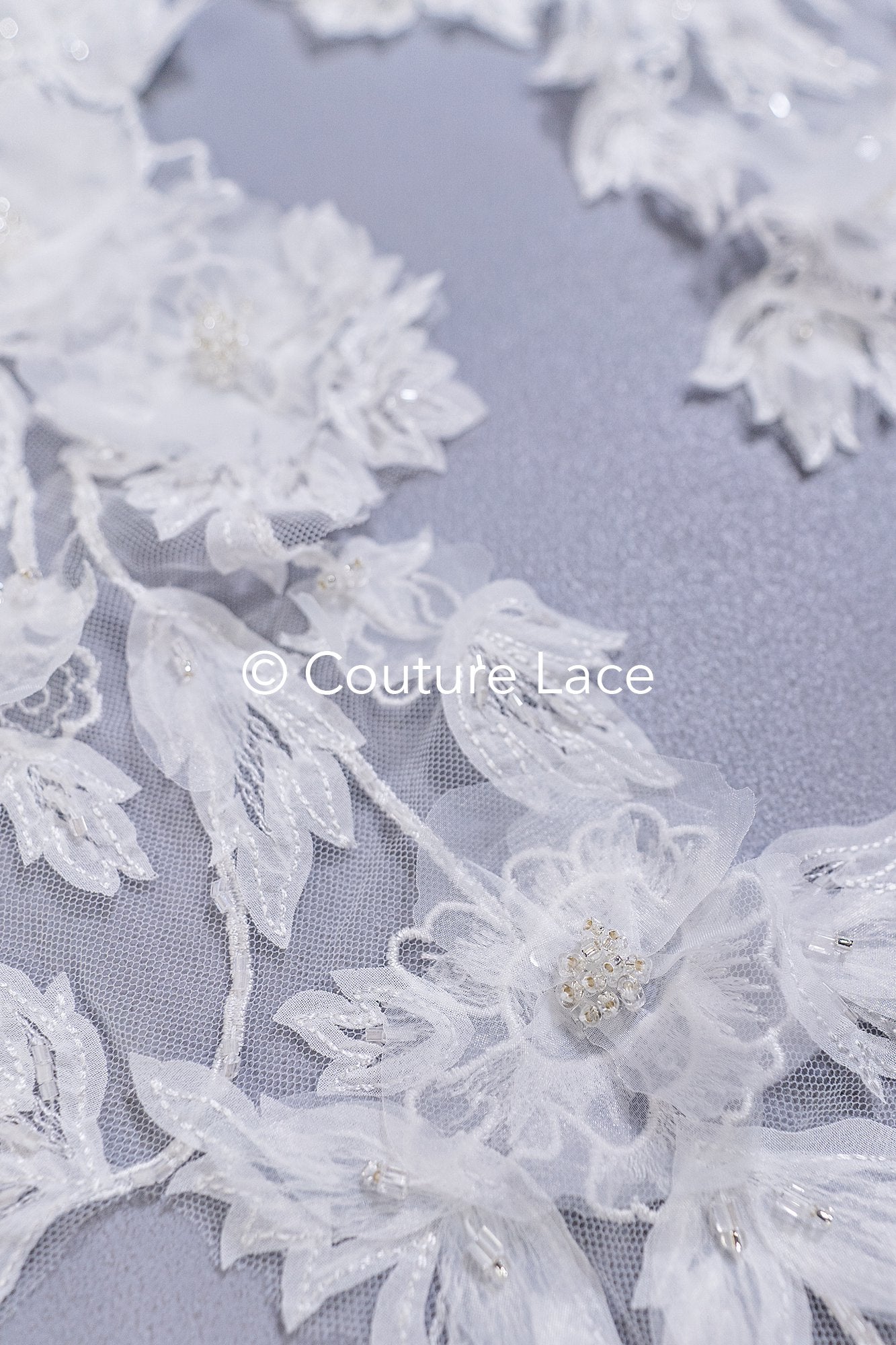 3D flower appliqués for wedding dresses/ wedding dress lace flowers // A25-479