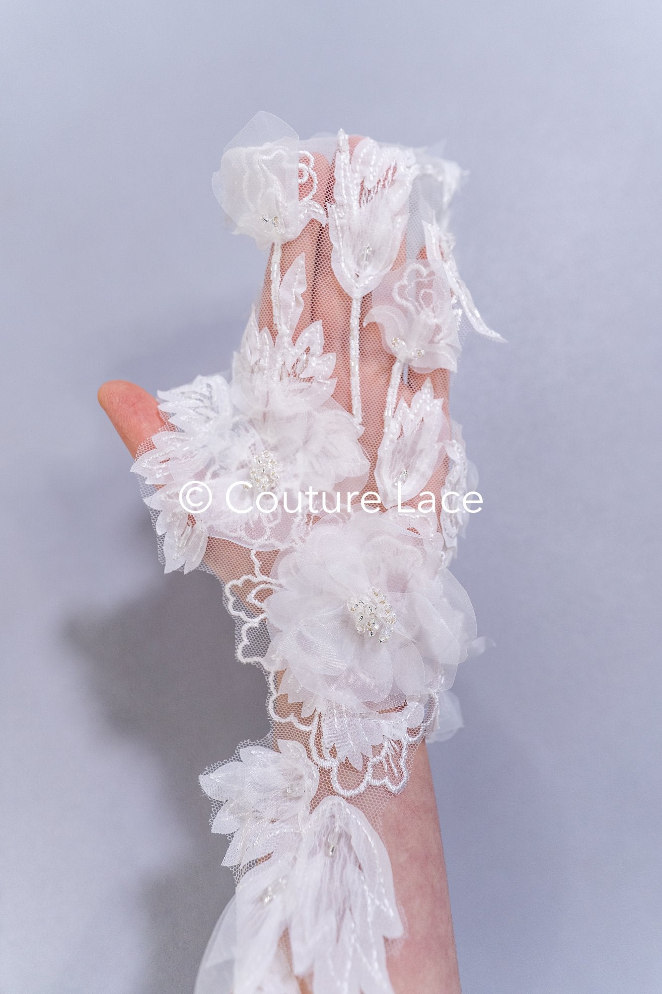 3D flower appliqués for wedding dresses/ wedding dress lace flowers // A25-479