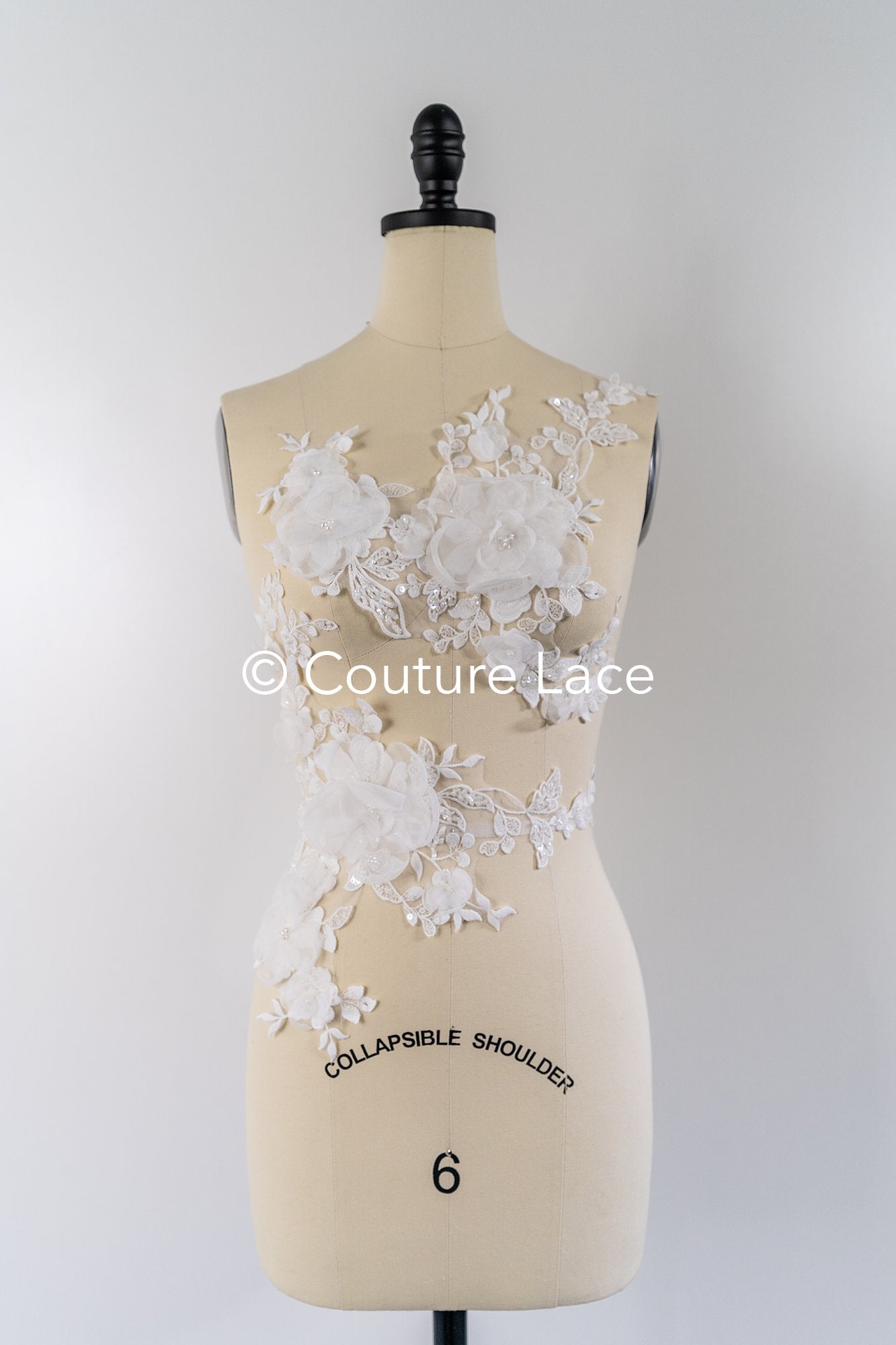 3D flower appliqués for wedding dresses/ wedding dress lace flowers // A25-484