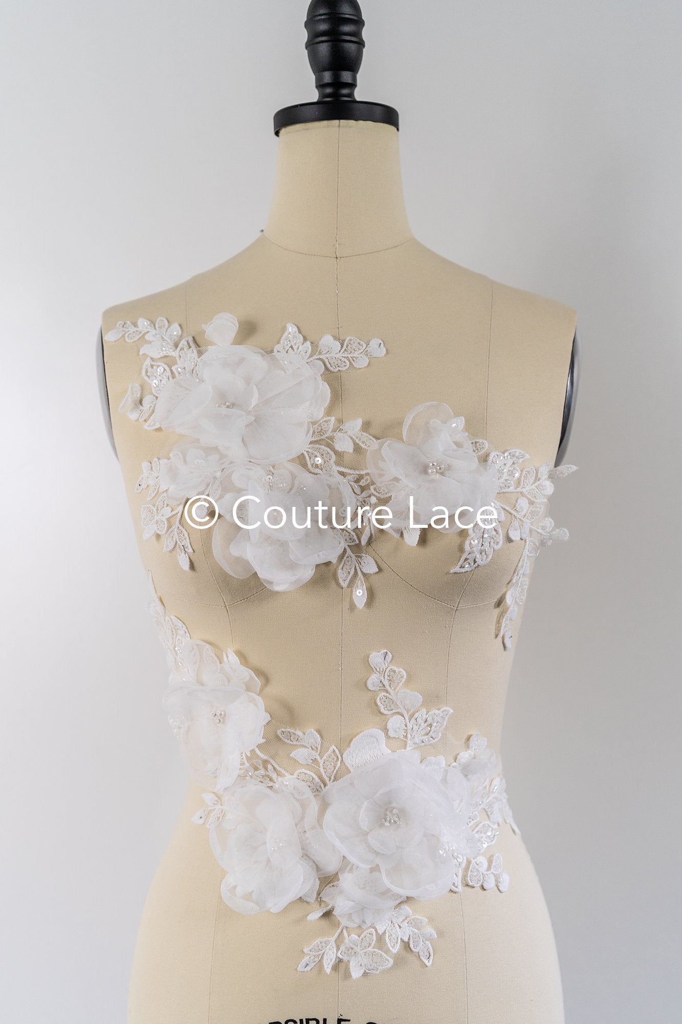 3D flower appliqués for wedding dresses/ wedding dress lace flowers // A25-485