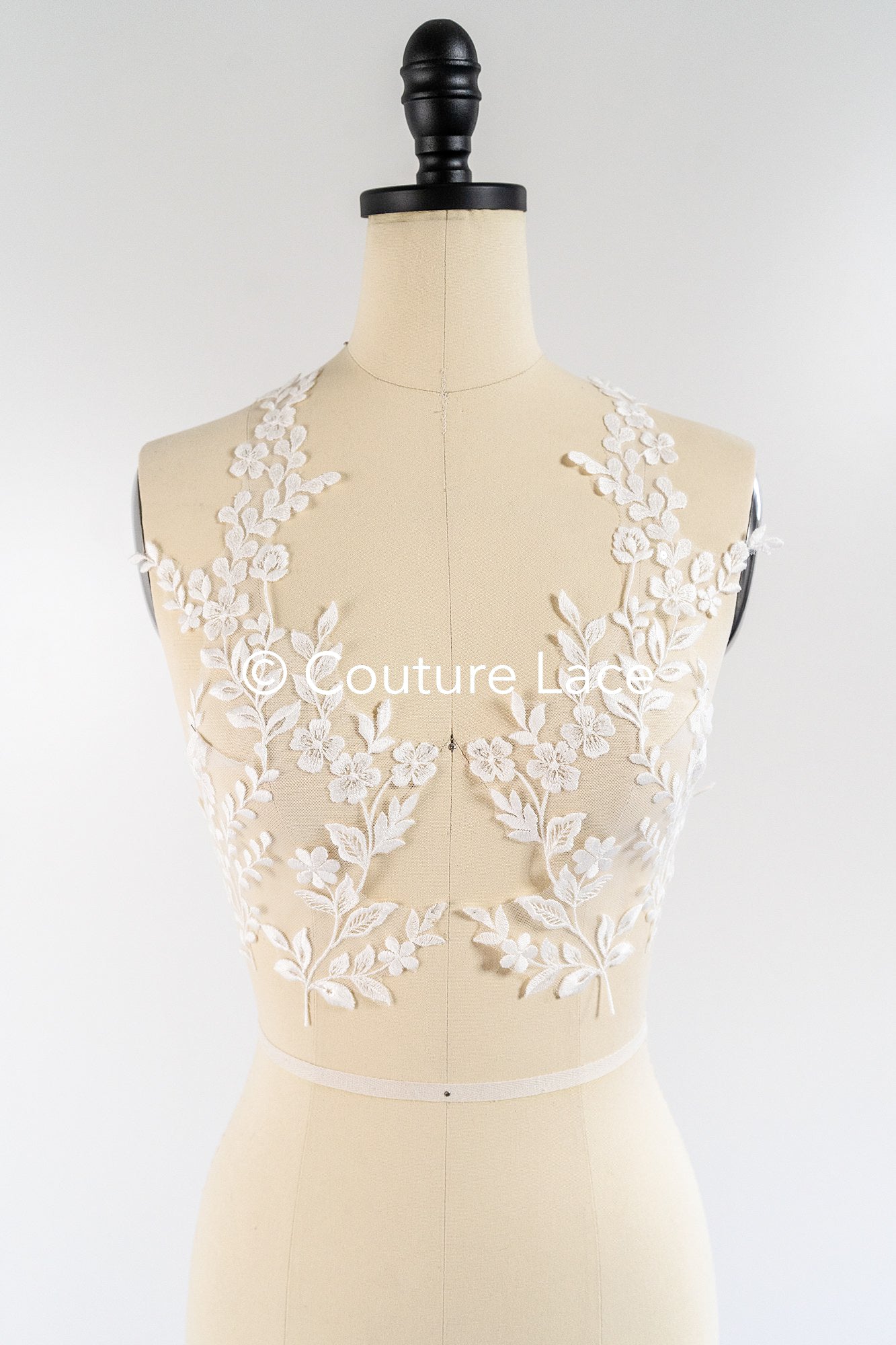 Romantische Applikation weiß / florale Hochzeitskleid Spitzenapplikation mit Pailletten/ Braut Applikation// A24-170
