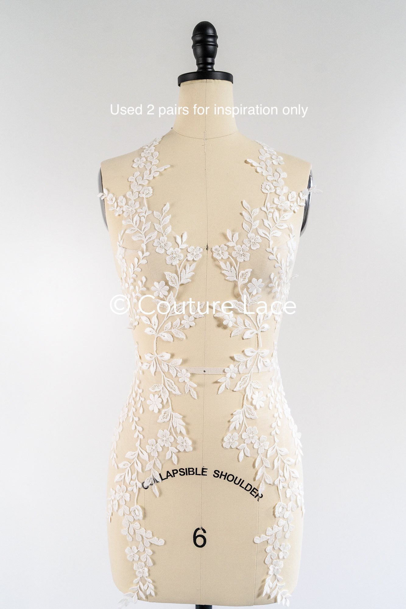 Romantische Applikation weiß / florale Hochzeitskleid Spitzenapplikation mit Pailletten/ Braut Applikation// A24-170