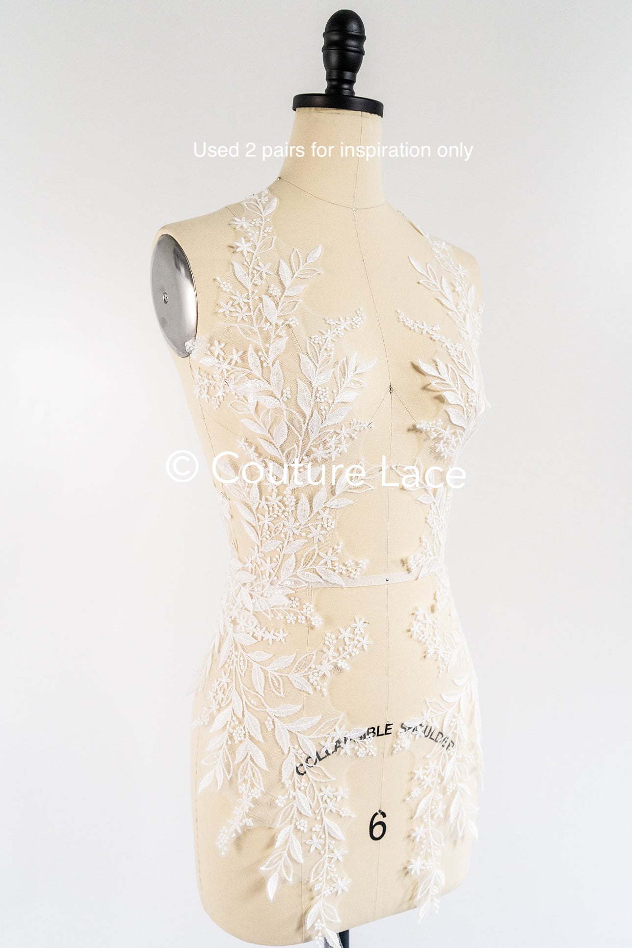 Romantische Applikation off-white/ Brautapplikation mit Blumen/ Brautkleid Spitzenapplikation/ Brautspitze Applikation// A24-372