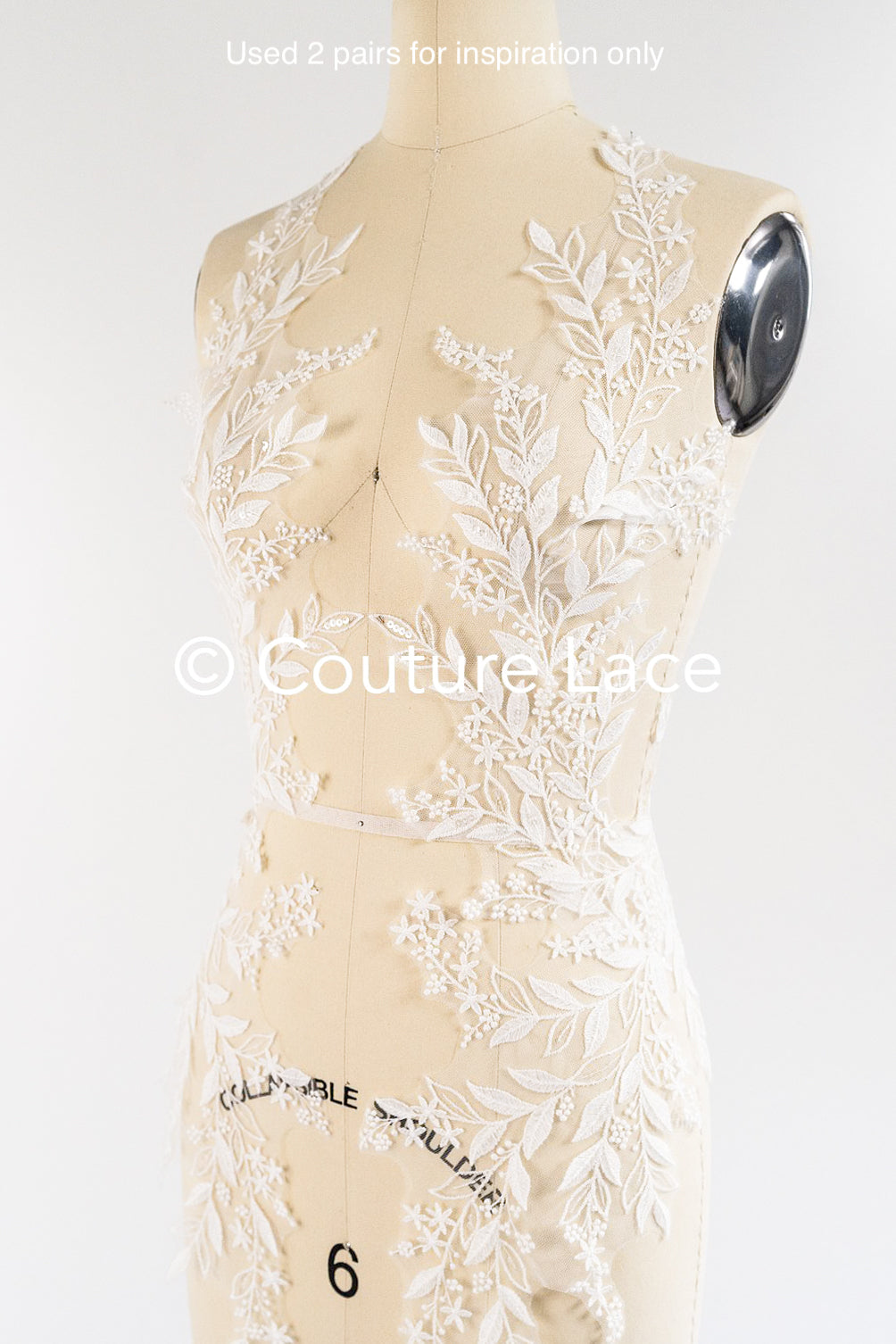 Romantische Applikation off-white/ Brautapplikation mit Blumen/ Brautkleid Spitzenapplikation/ Brautspitze Applikation// A24-372
