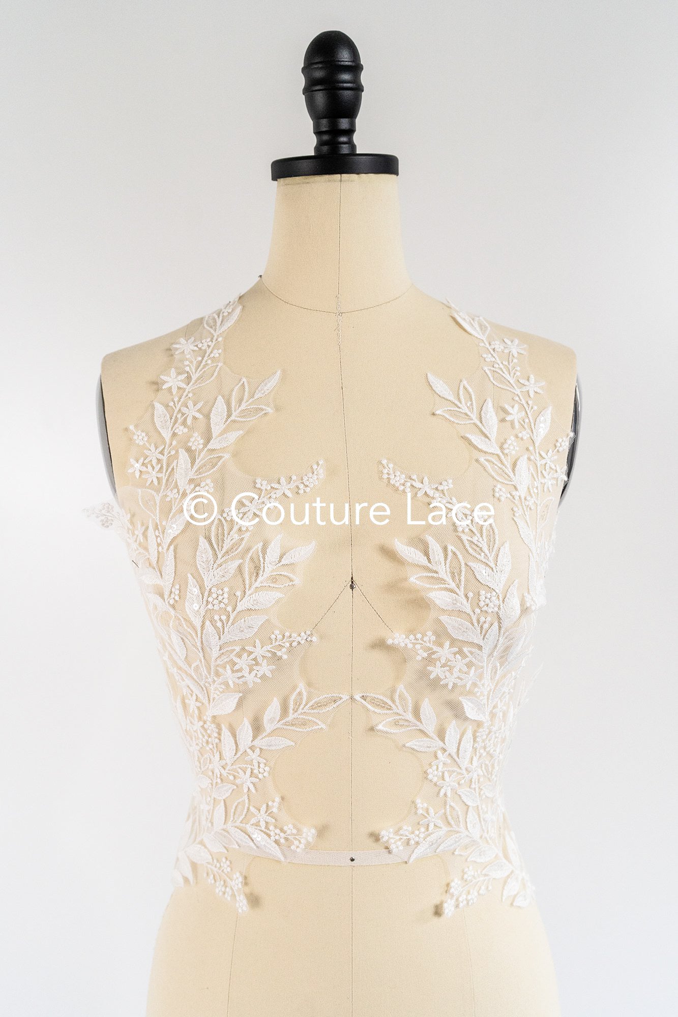 Romantische Applikation off-white/ Brautapplikation mit Blumen/ Brautkleid Spitzenapplikation/ Brautspitze Applikation// A24-372